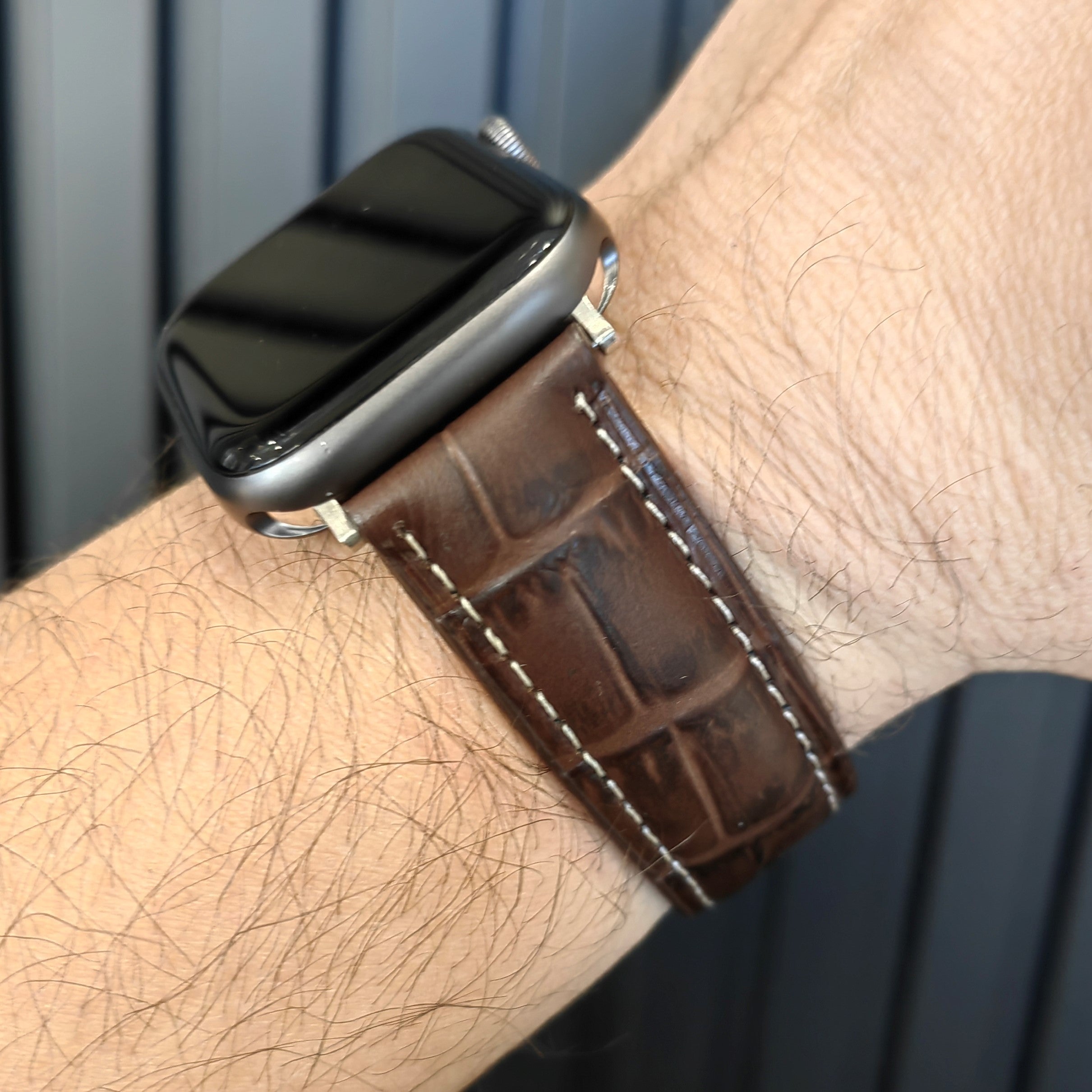 Apple Watch Compatible Leather Strap -  Brown