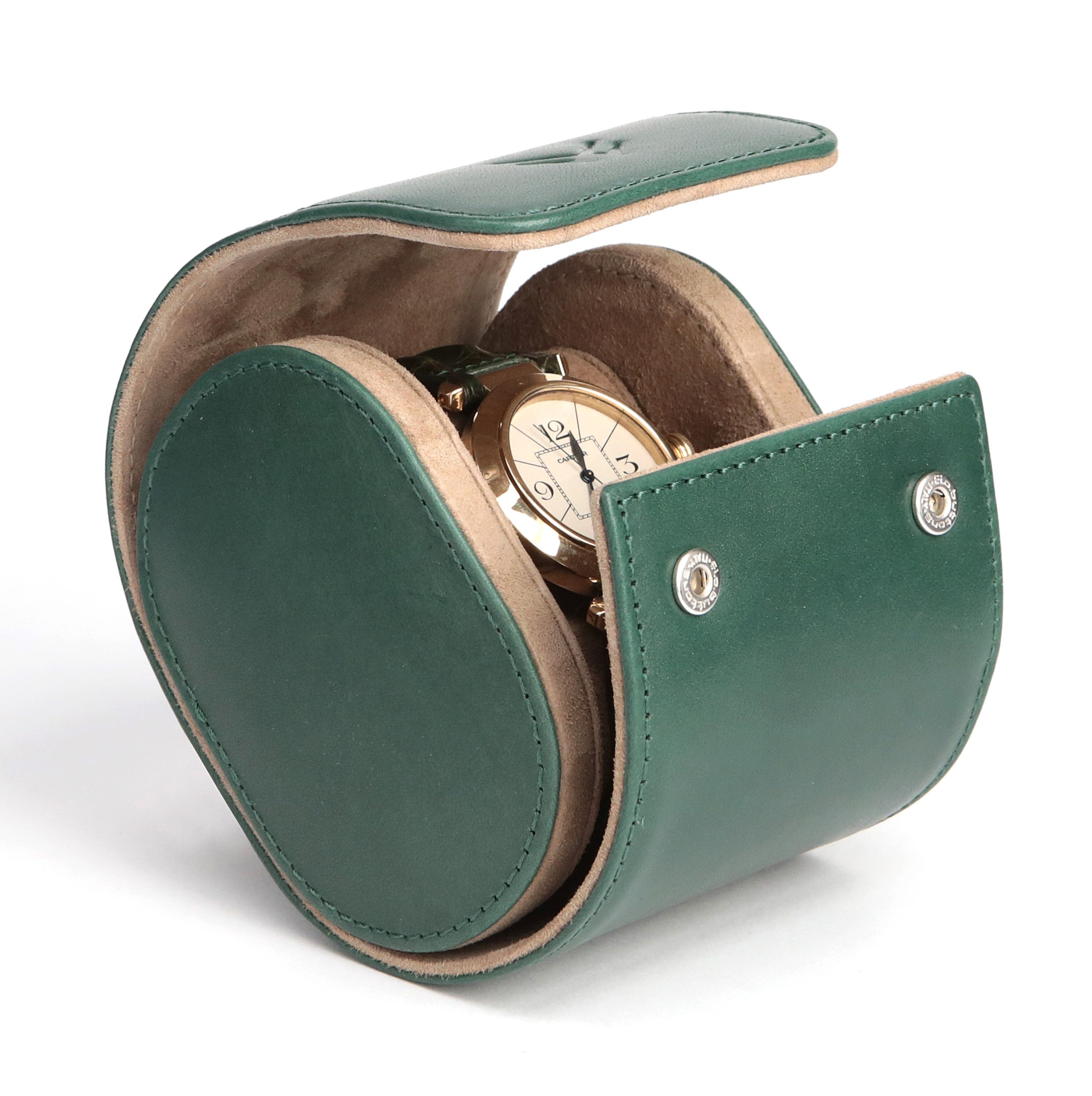 Toro Leather Watch Roll for 1 - Green