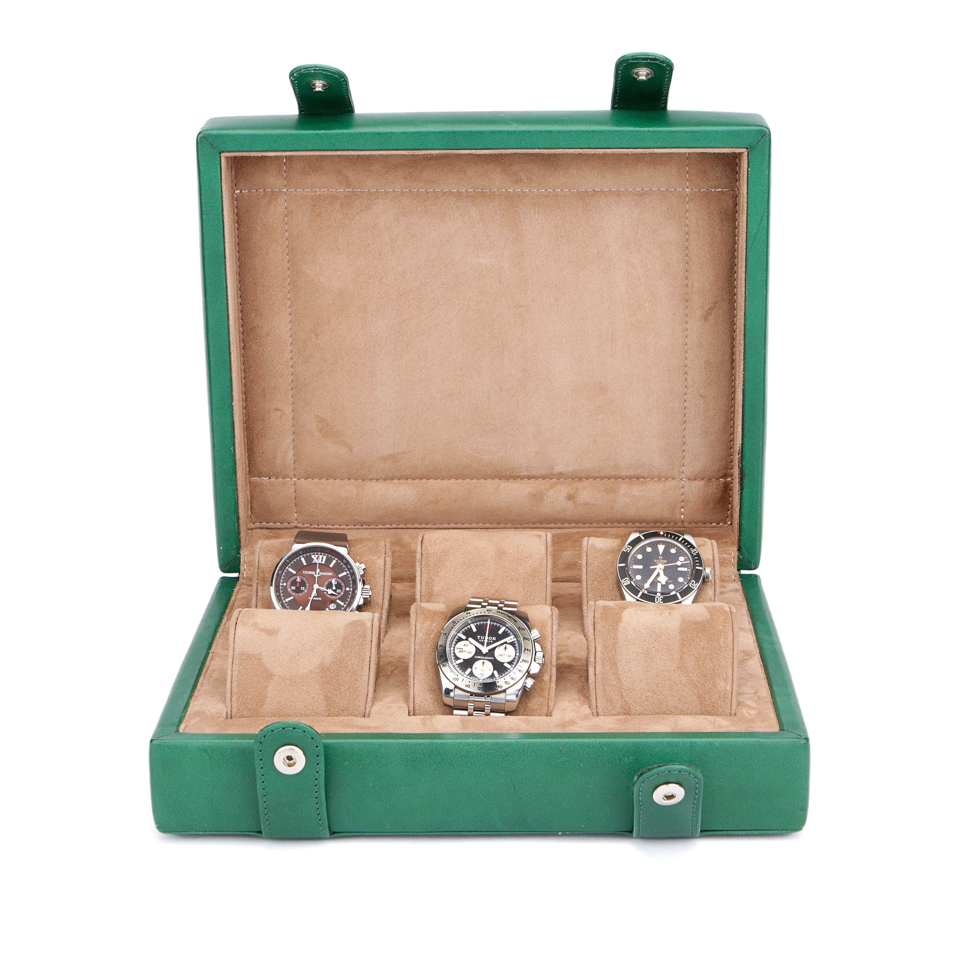 Leather Watch Box for 6 / Green