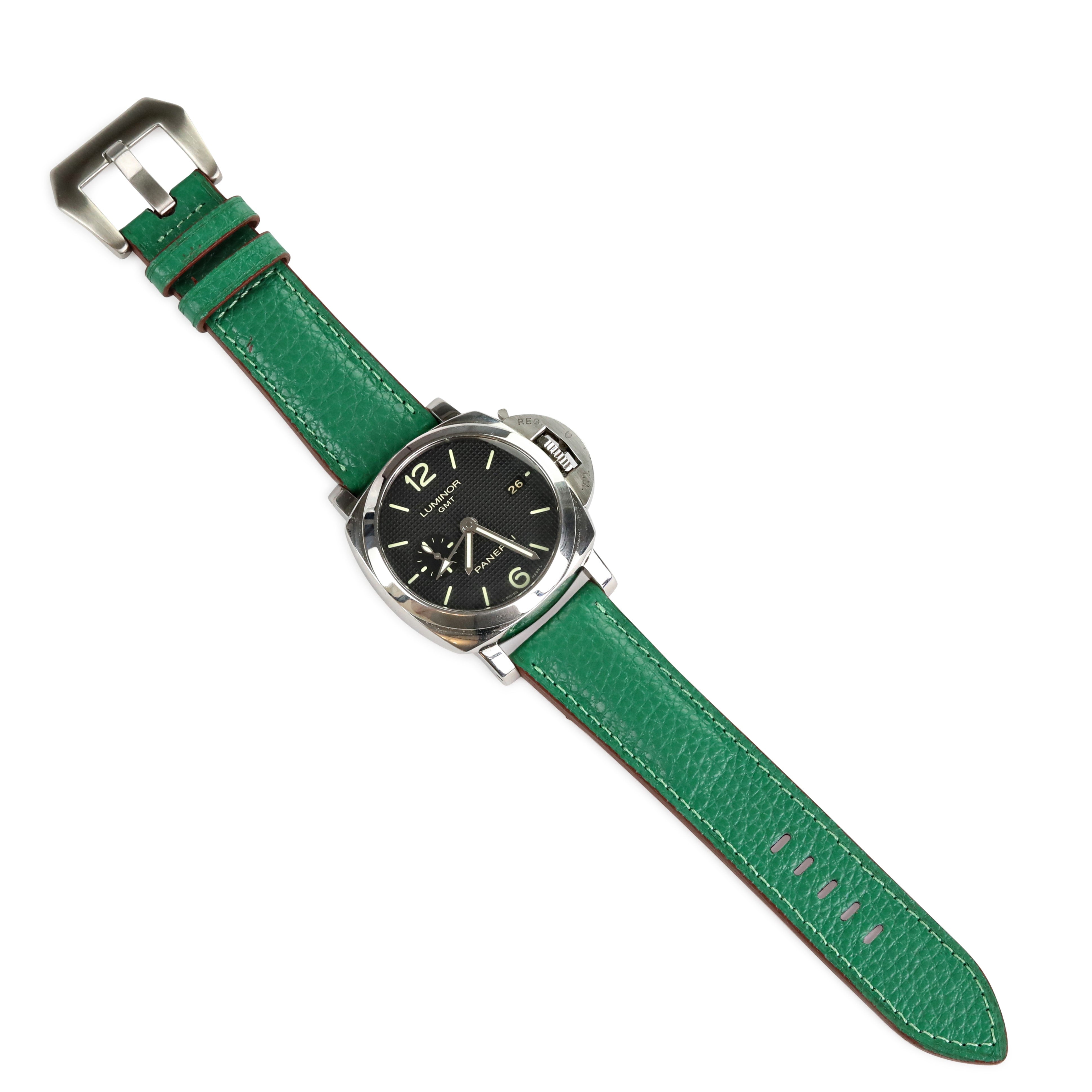 Florentine Series Suede Leather Strap /  Green