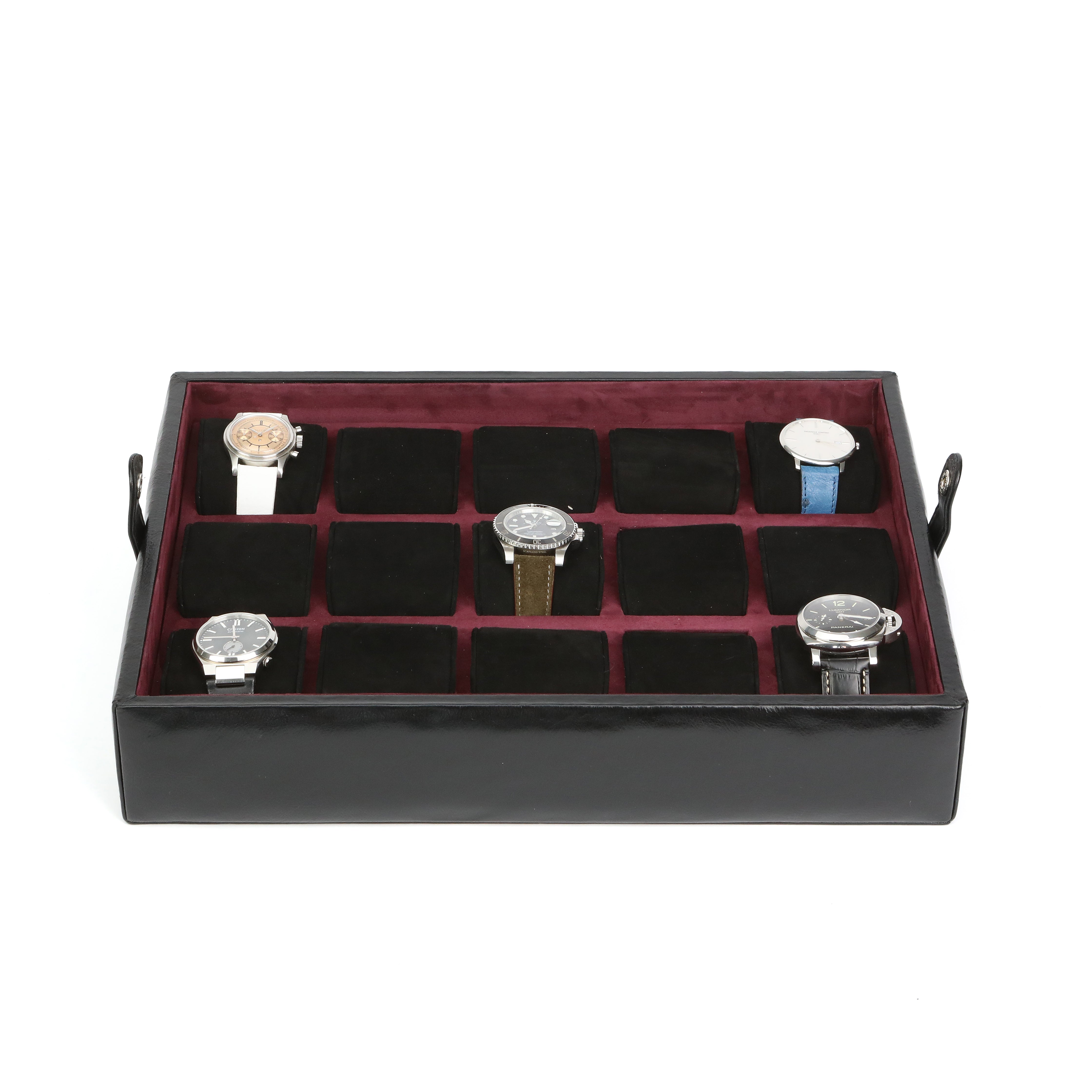 Leather Watch Box for 15  / Black