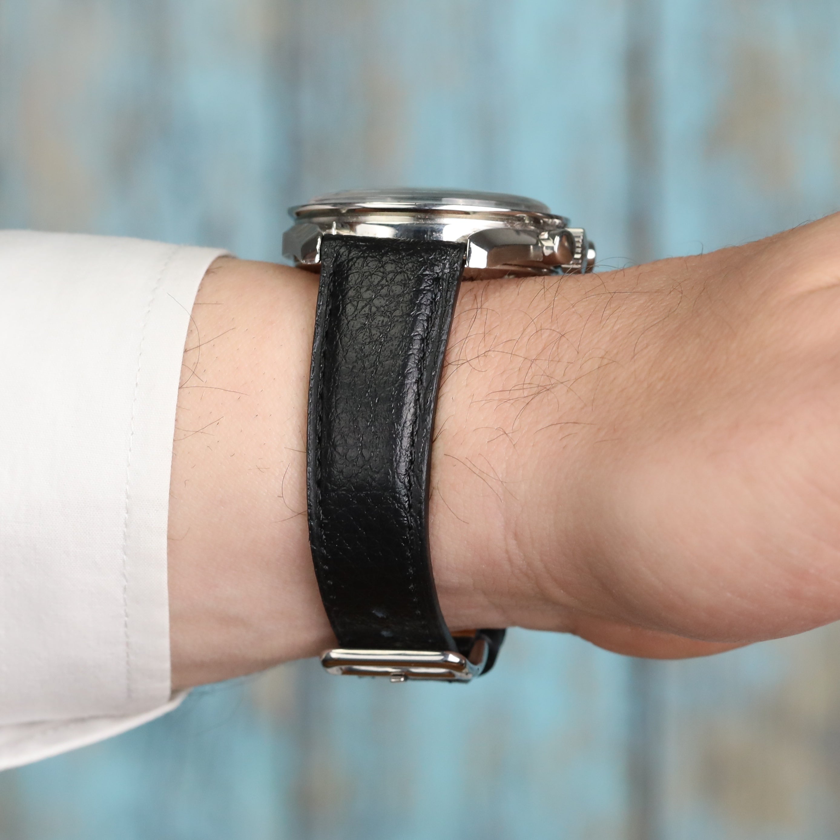Embossed Leather Strap - Black