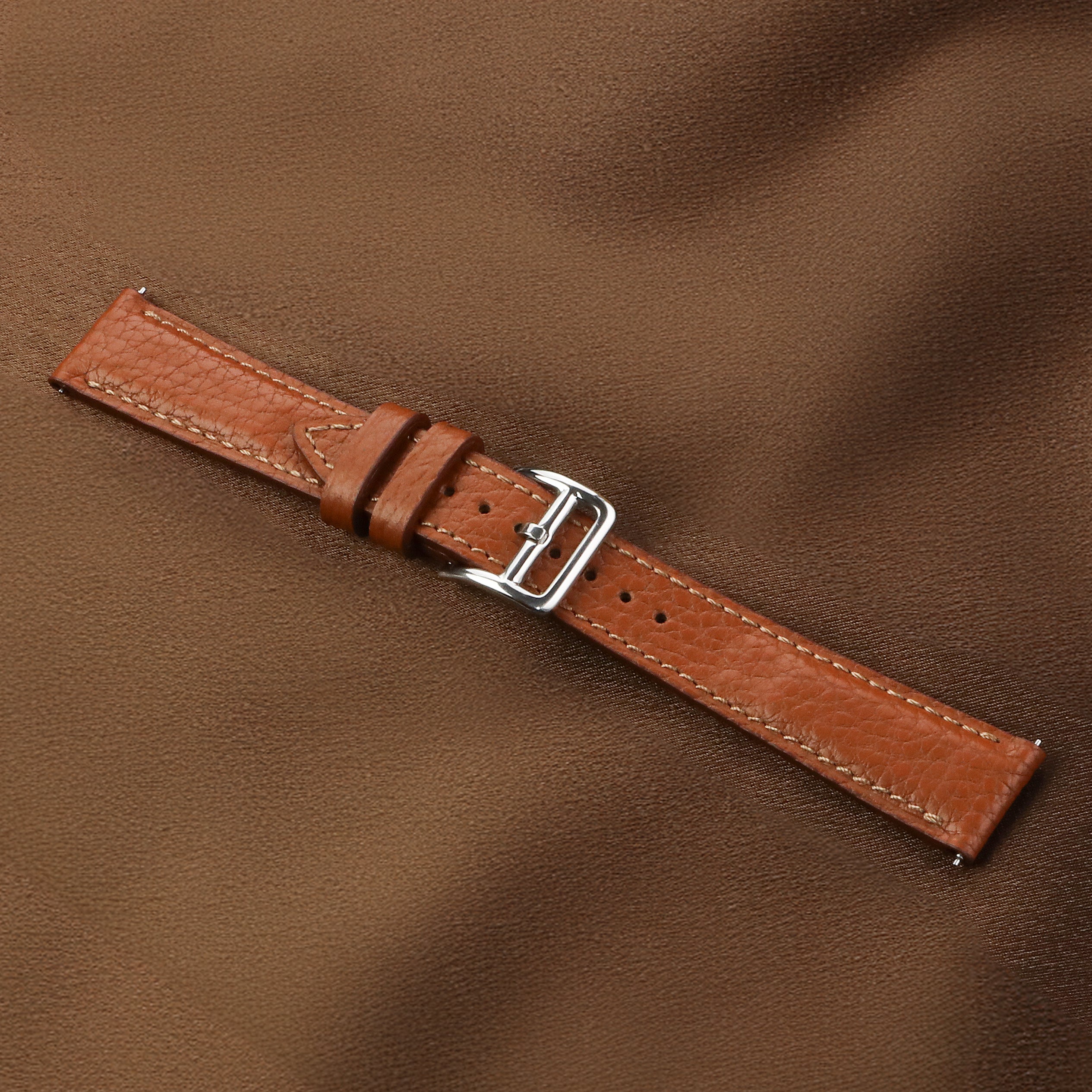 Embossed Leather Strap - Tan