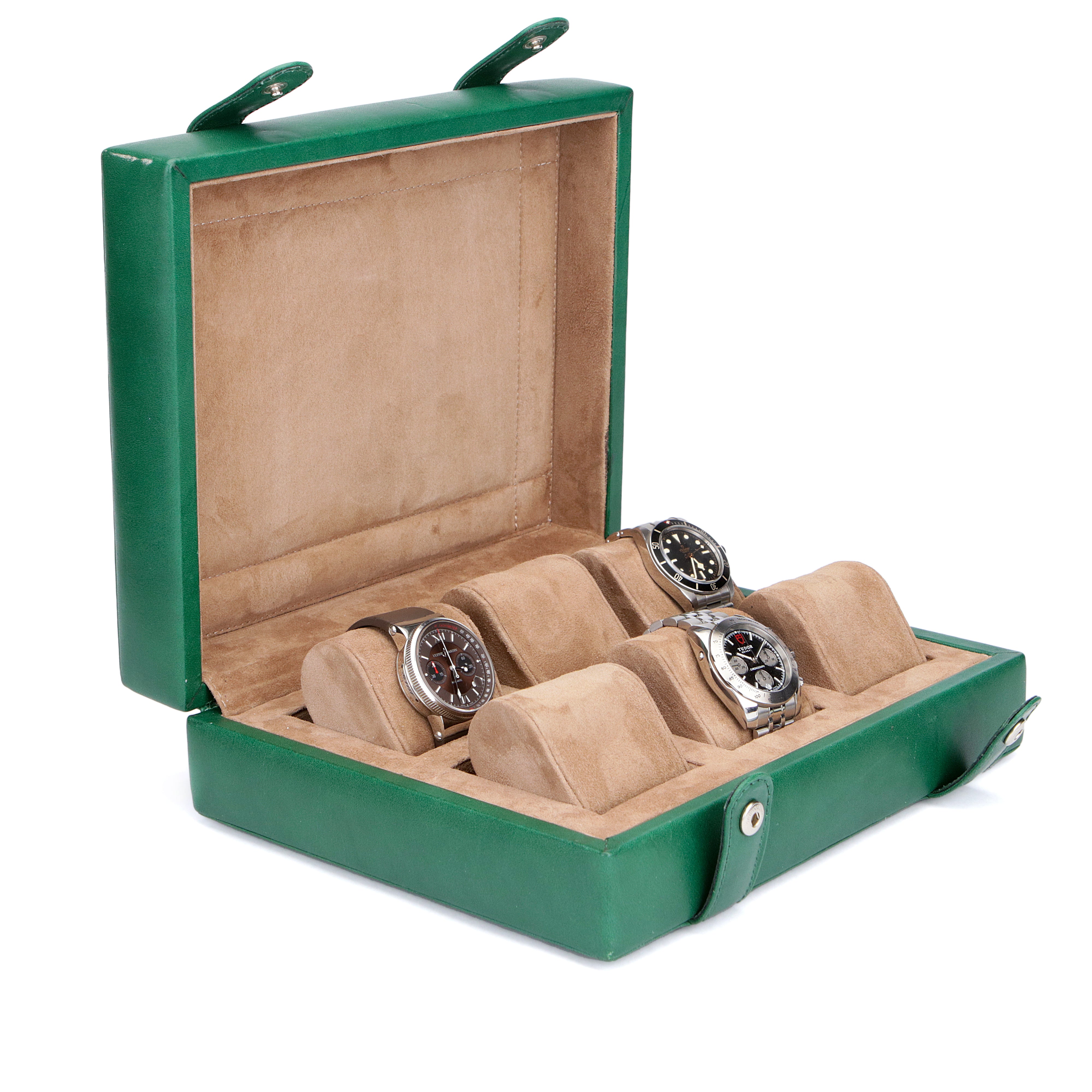Leather Watch Box for 6 / Green