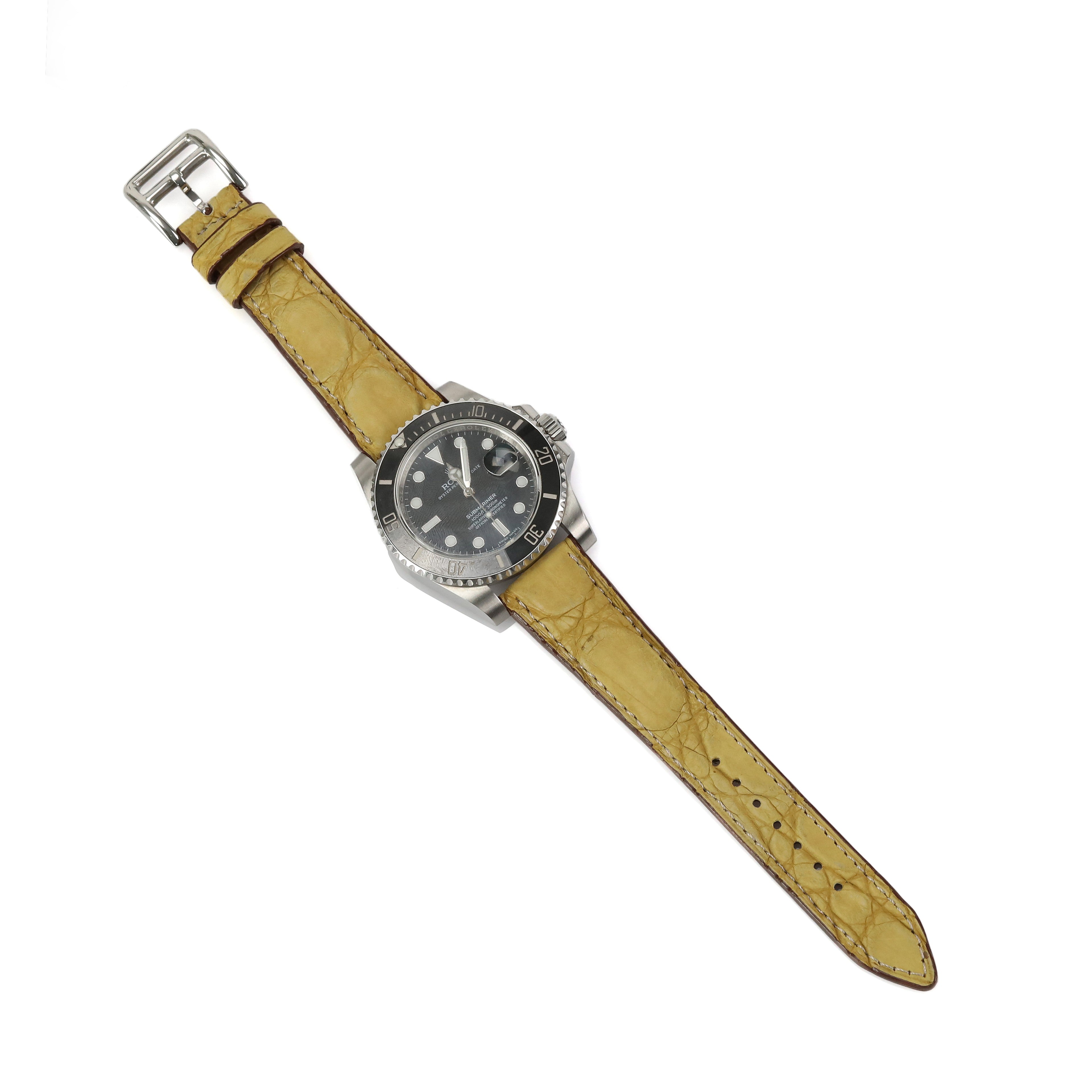 Genuine Croc. Leather Watch Strap
