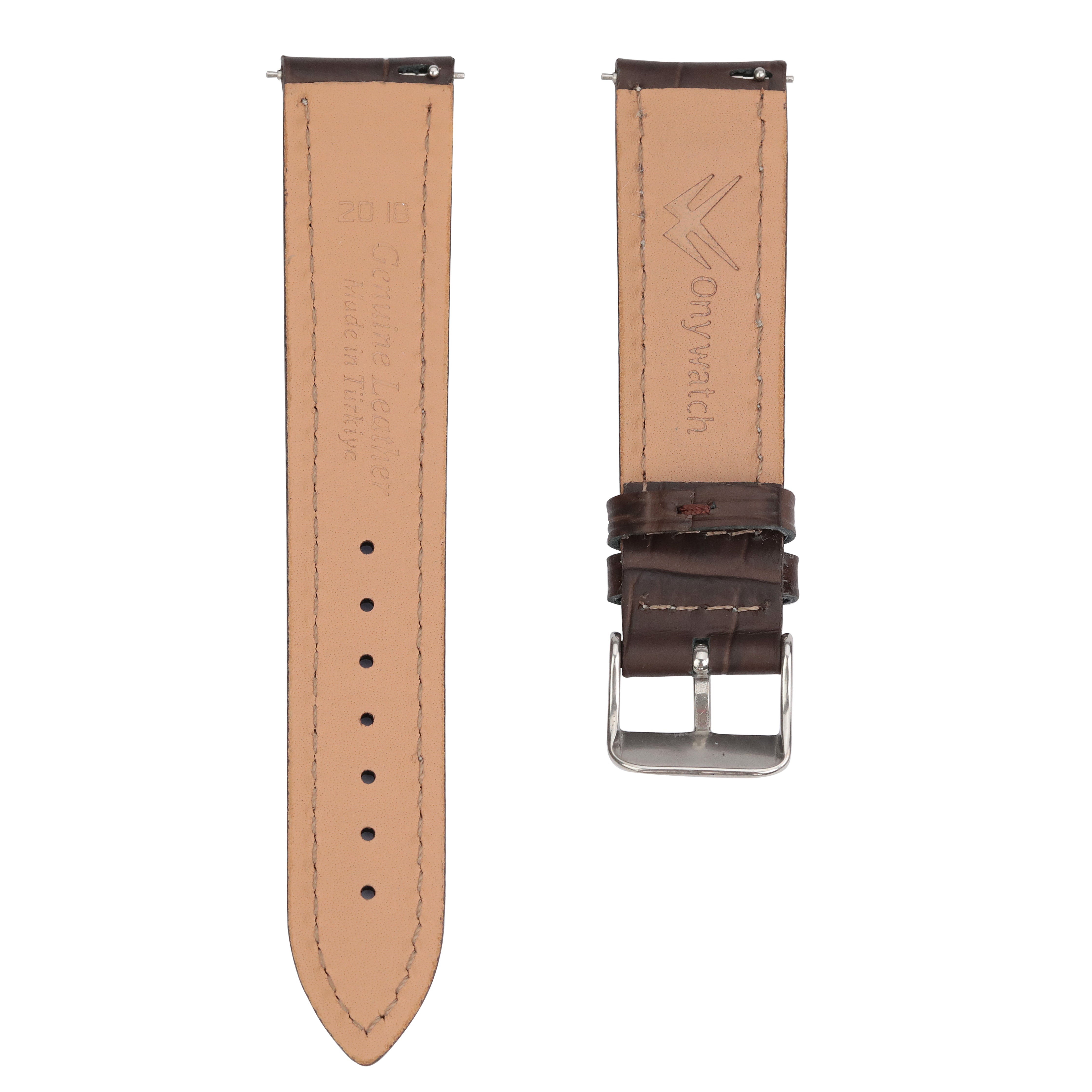 Alaturka Leather Strap / Brown - White