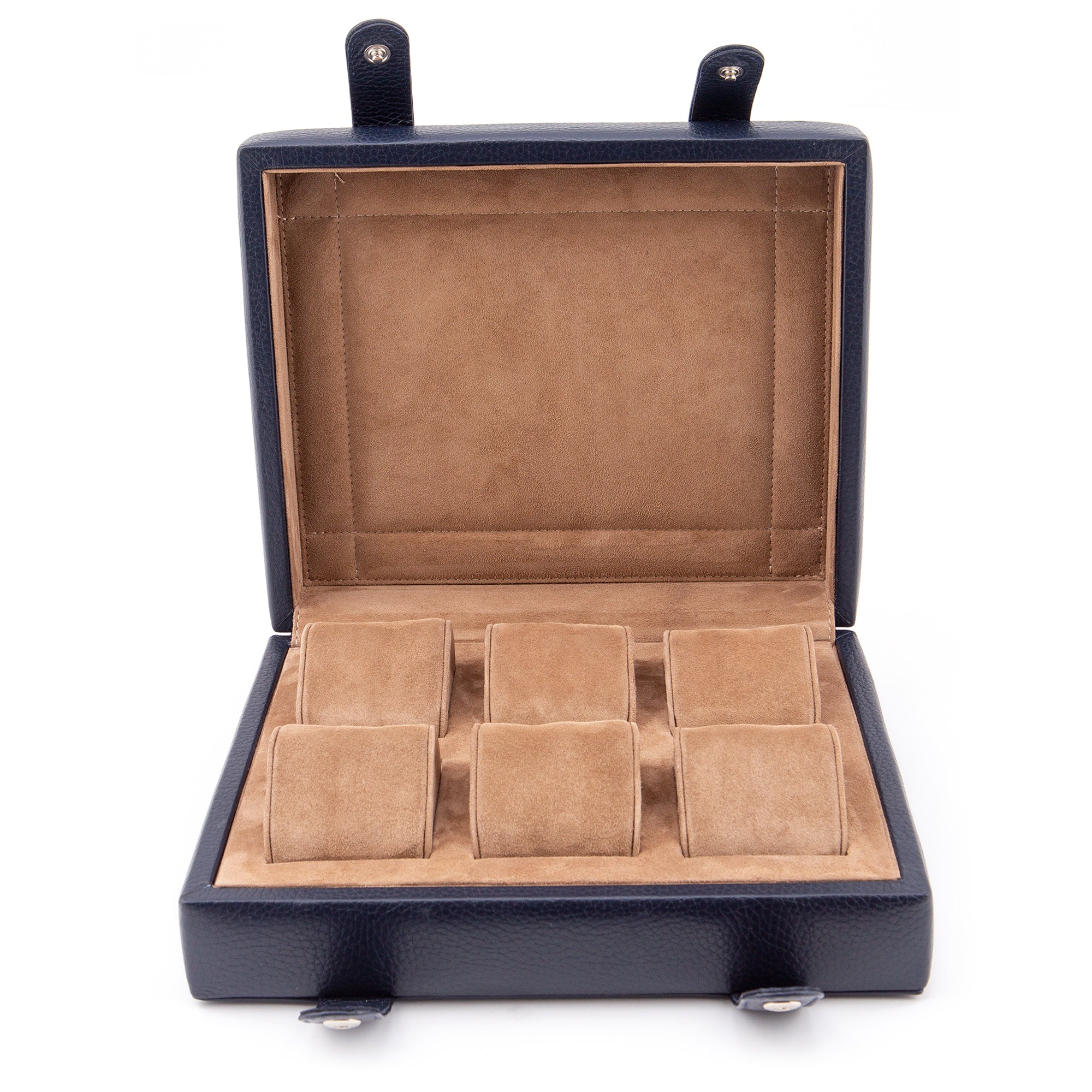 Arca Temporis Leather Watch Box for 6 / D. Blue -Mocha