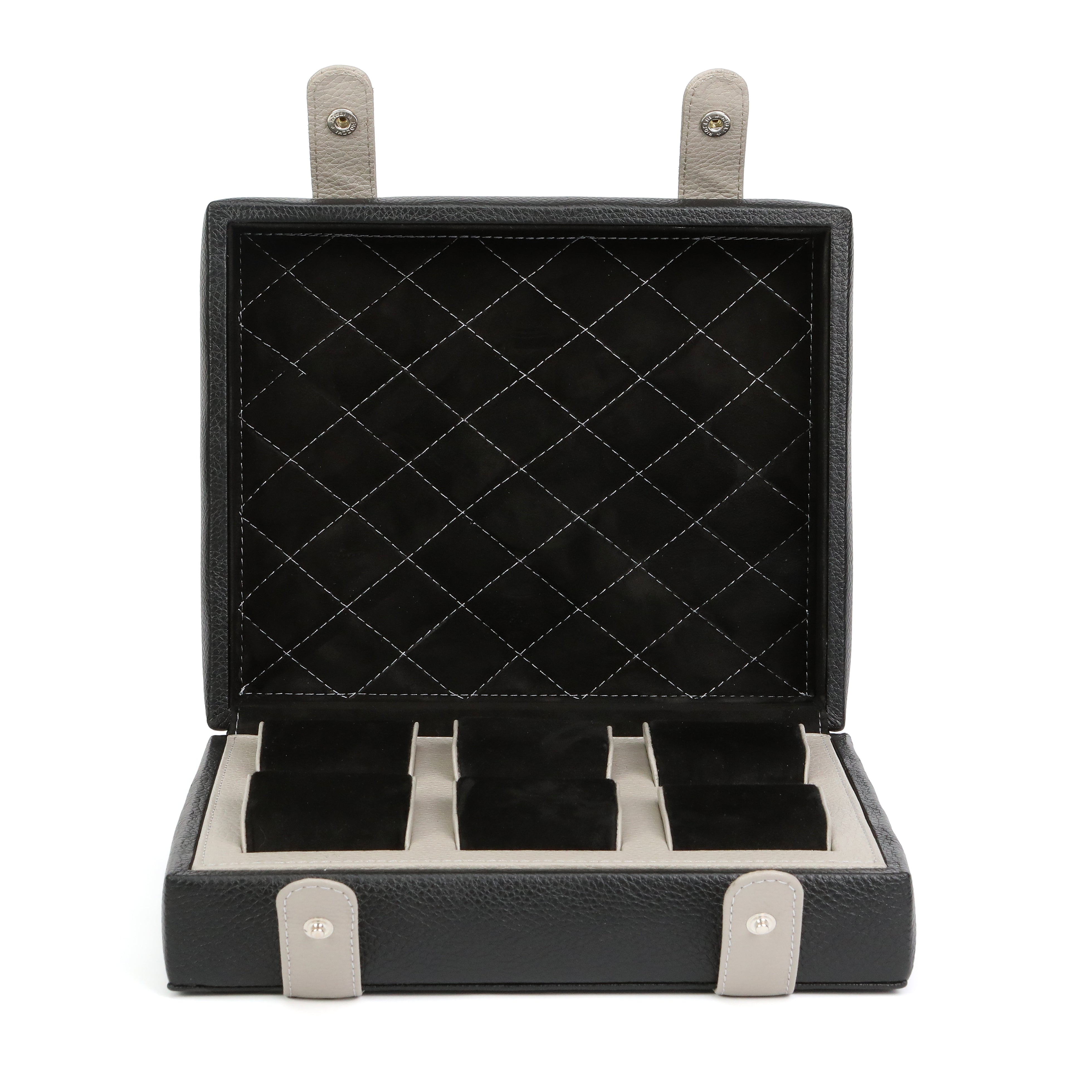 Arca Temporis Leather Watch Box for 6 / Black - Beige