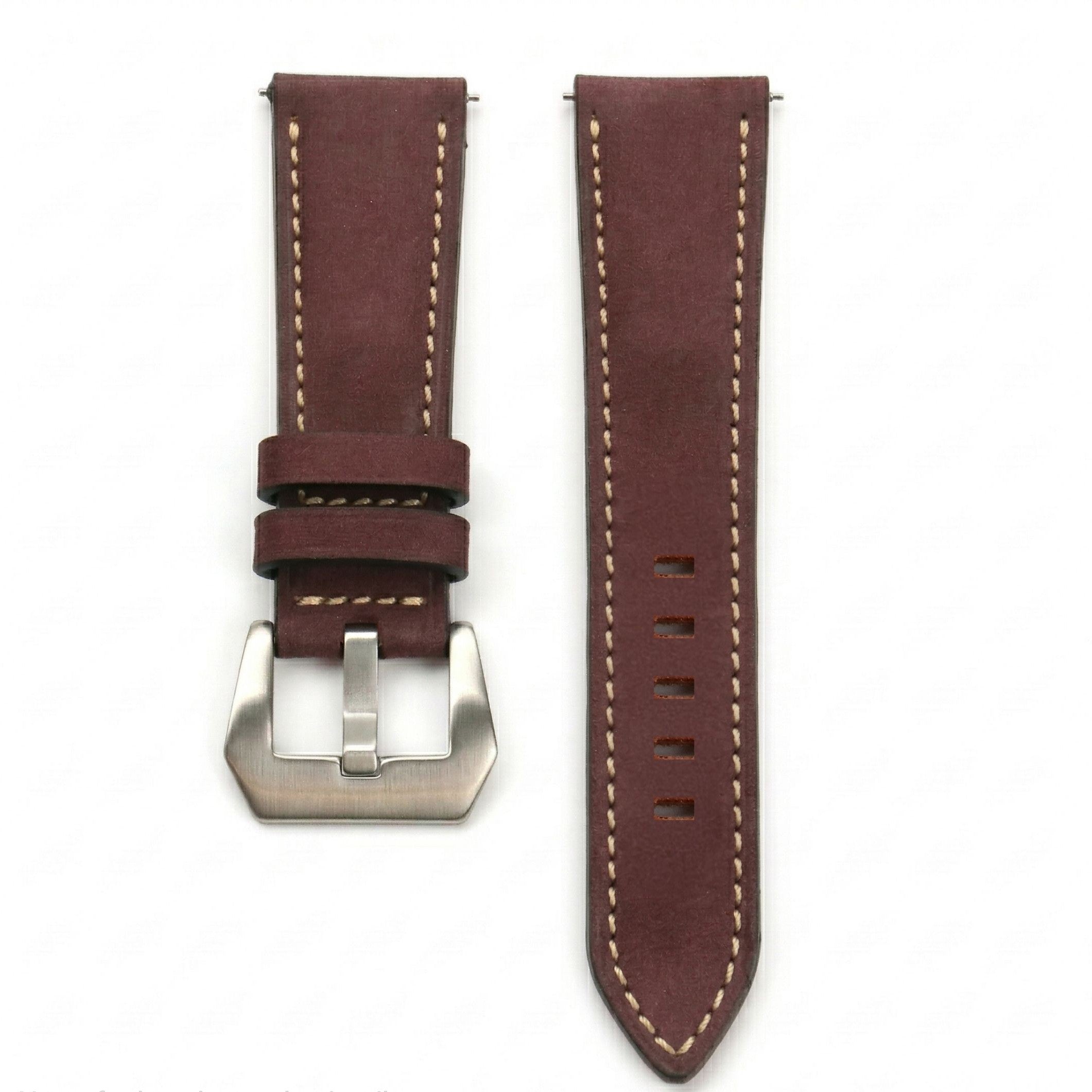 Florentine Series Suede Leather Strap /Burgundy