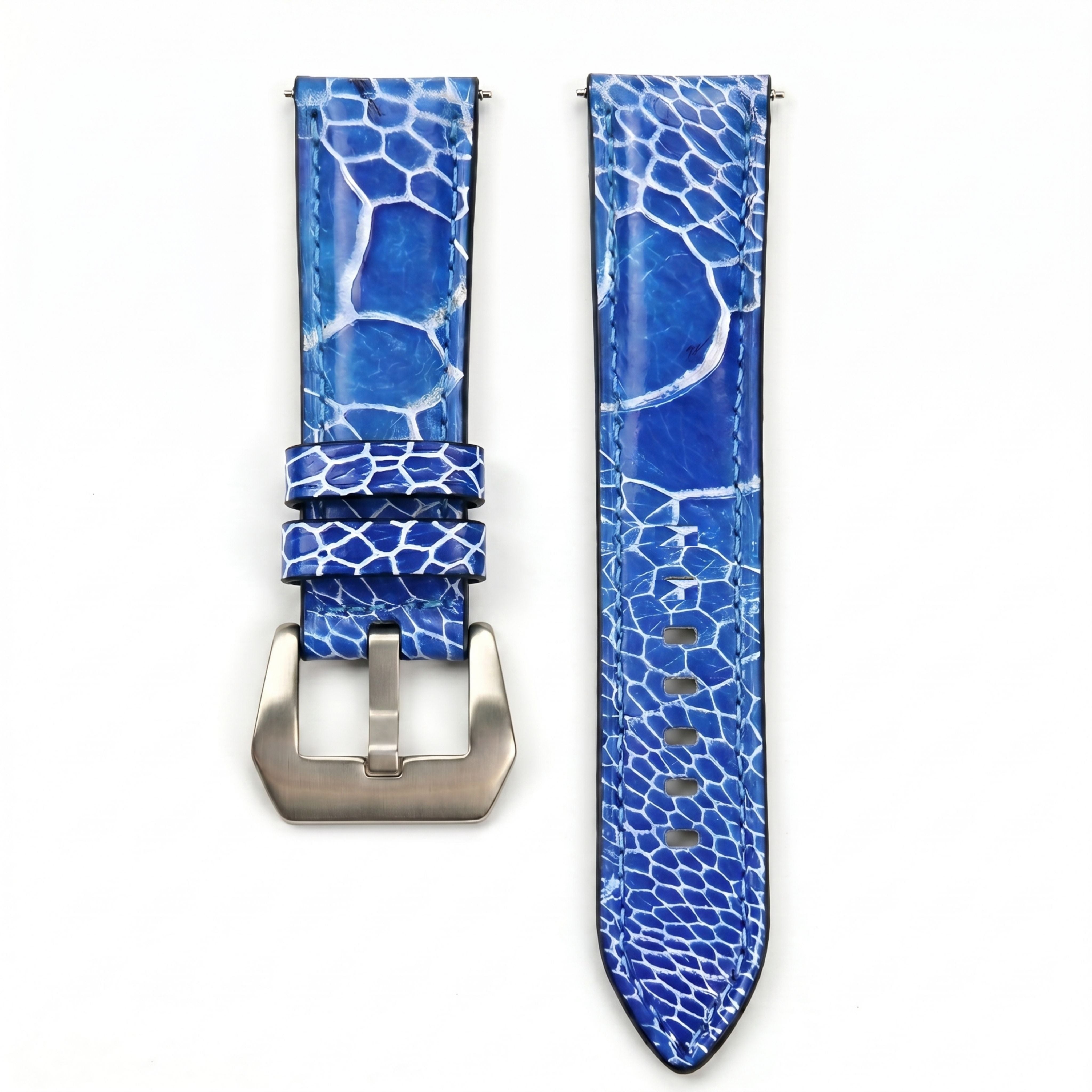 Florentine Series Ostrich Leather Strap / Blue