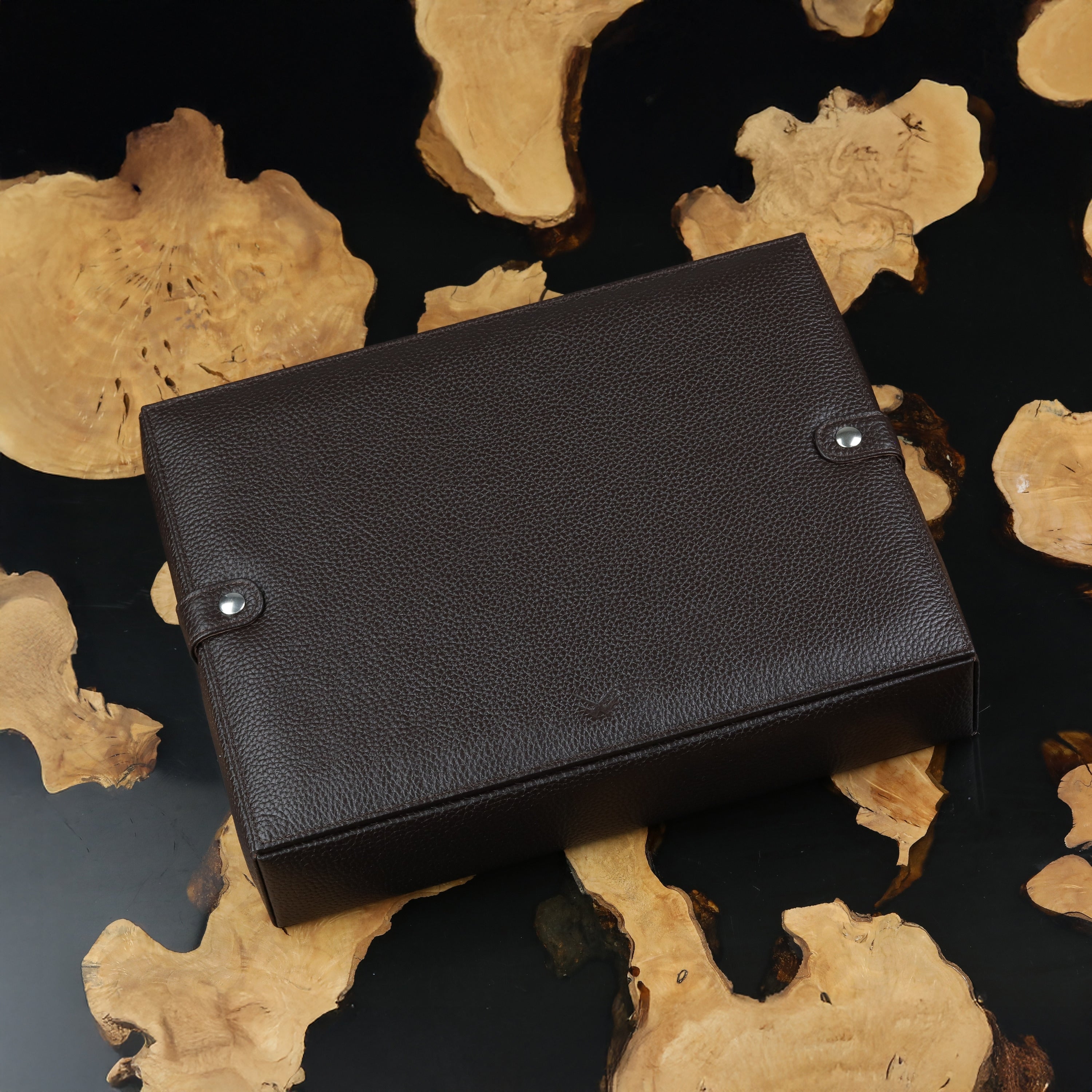 Garde-Temps Leather Watch Box for 15 / Dark Brown