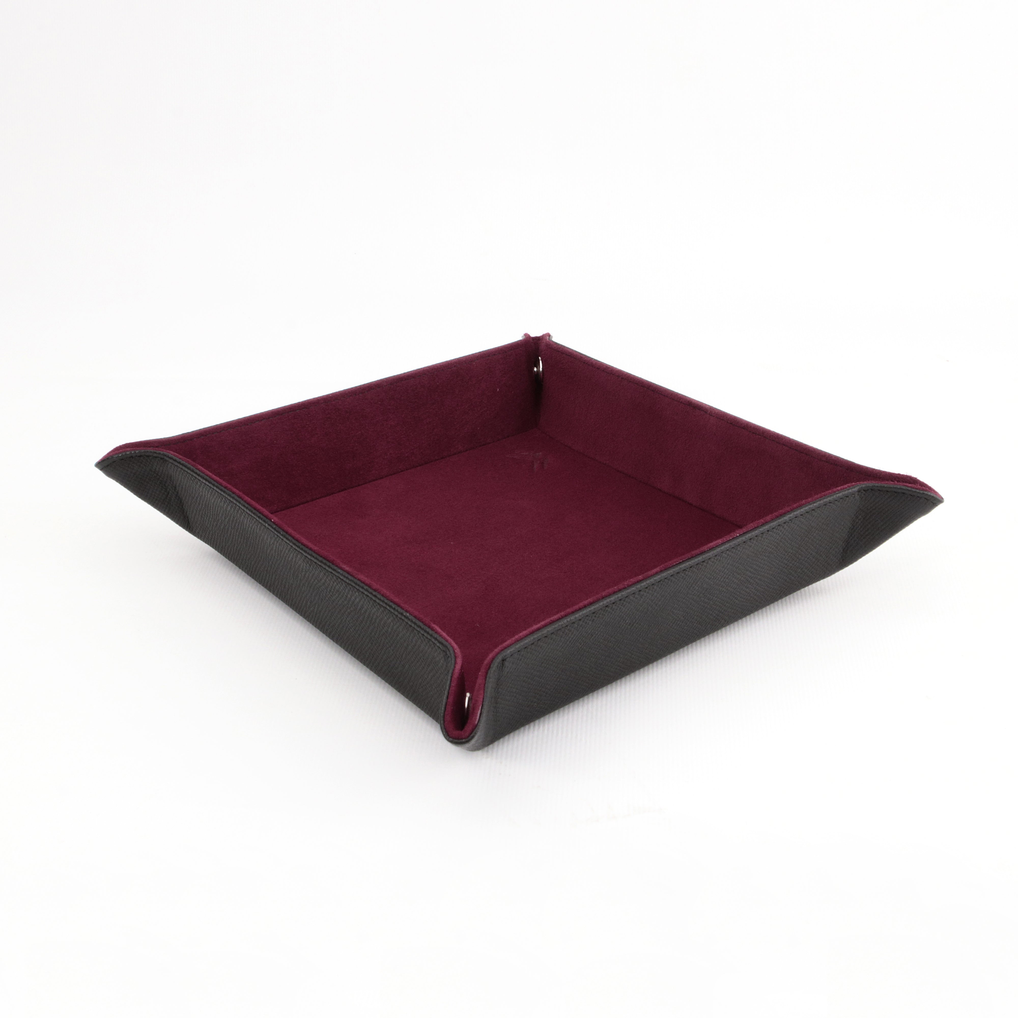 Octavia Leather Vallet Organizer - Black / Burgundy
