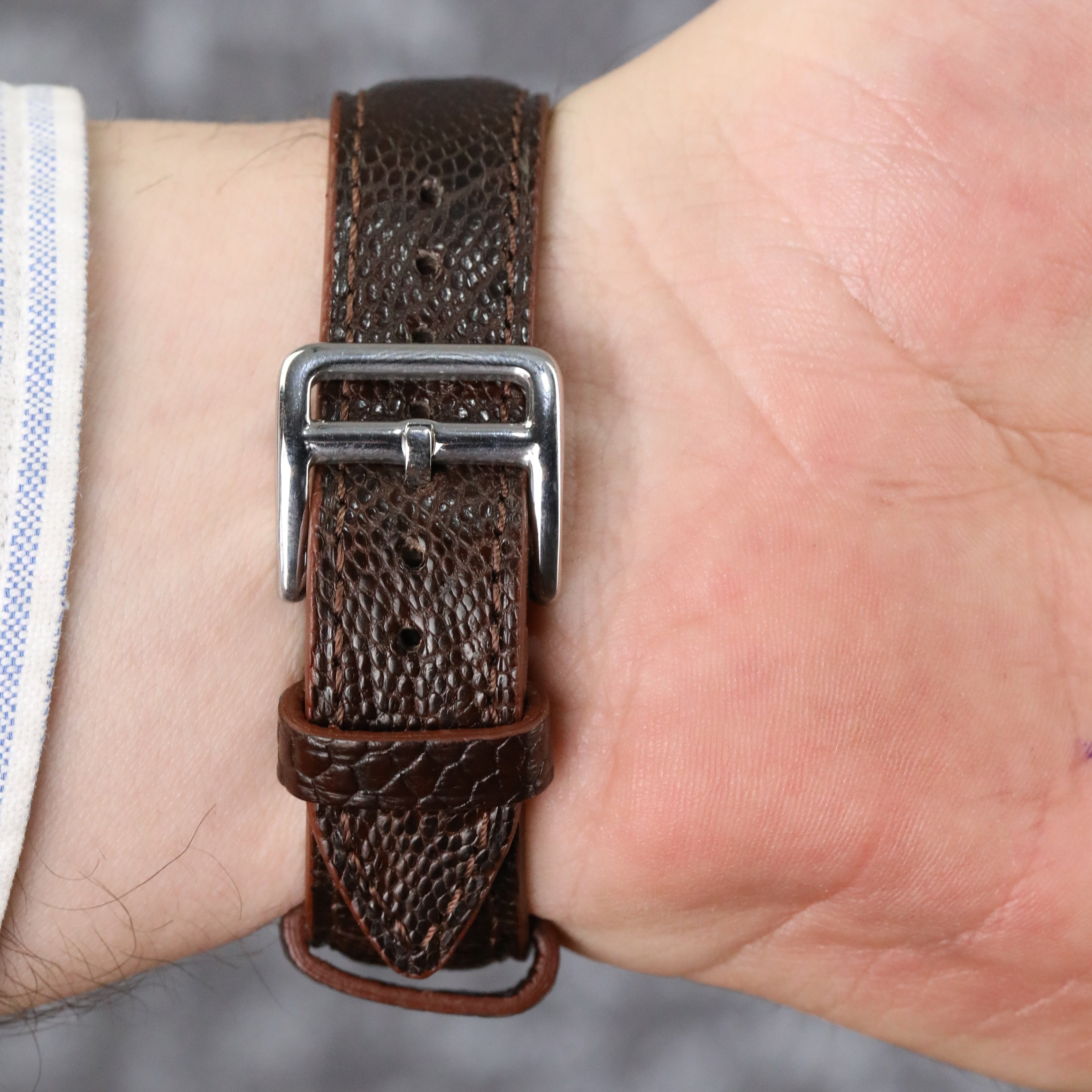 Ostrich Leather Strap - Brown