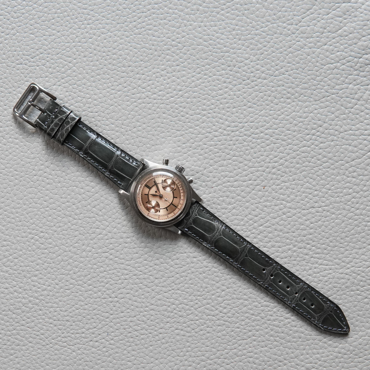 Genuine Croc. Leather Watch Strap / Dark Antrachite