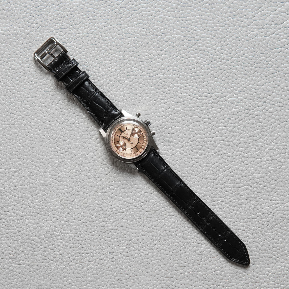 Genuine Croc. Leather Watch Strap / Matte Black