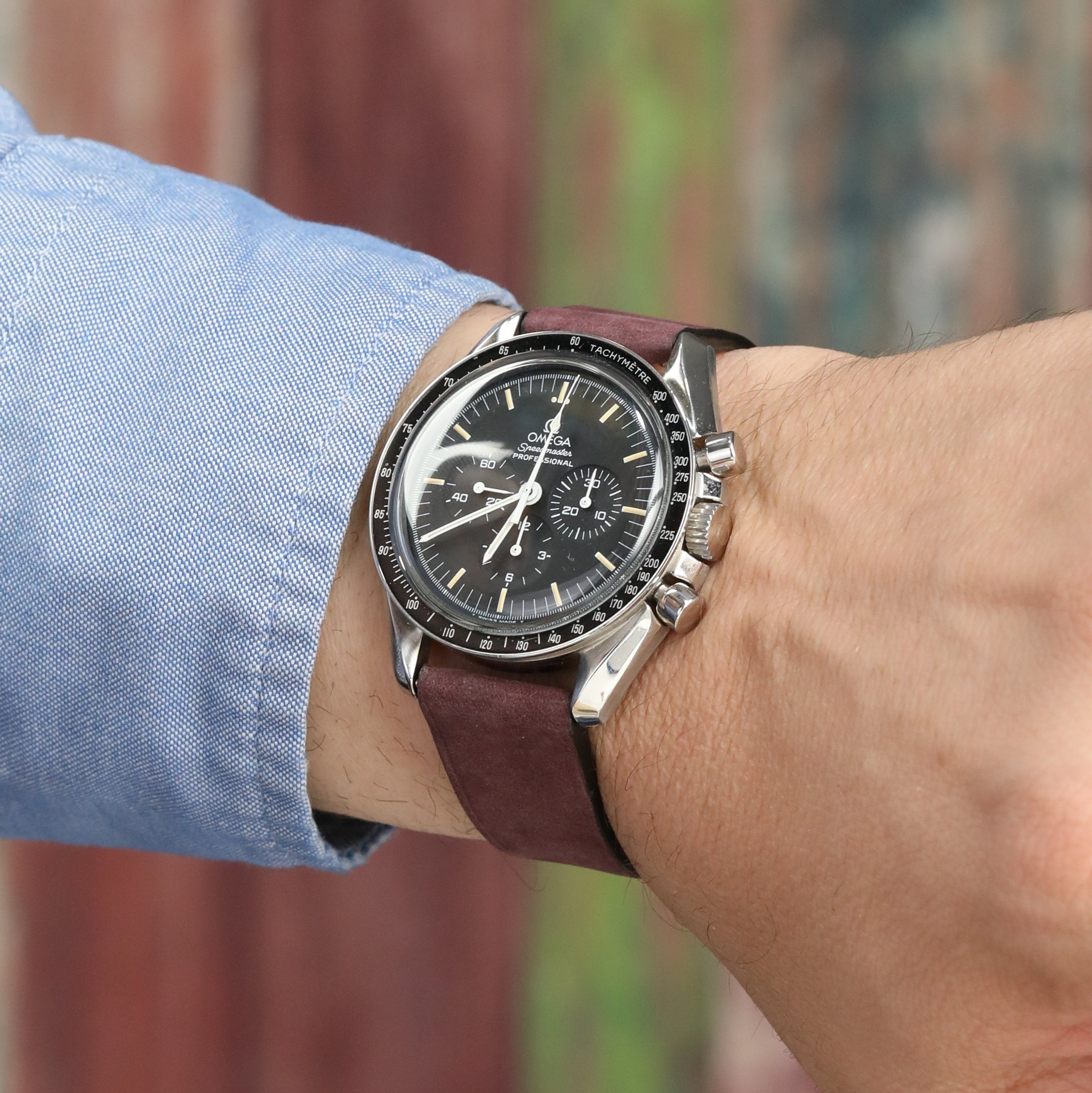Nubuck Slim Leather Watch Strap