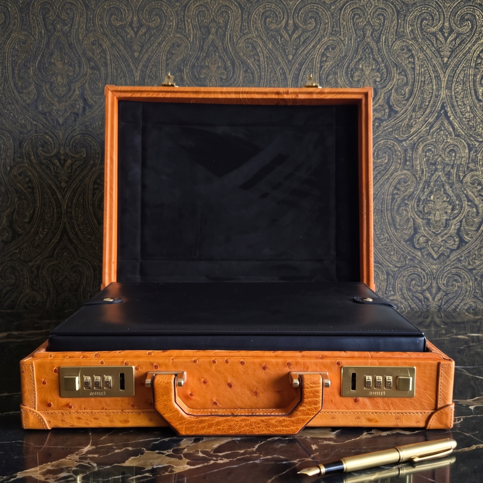 Bond Ostrich Leather Watch Case for 10  / Tan