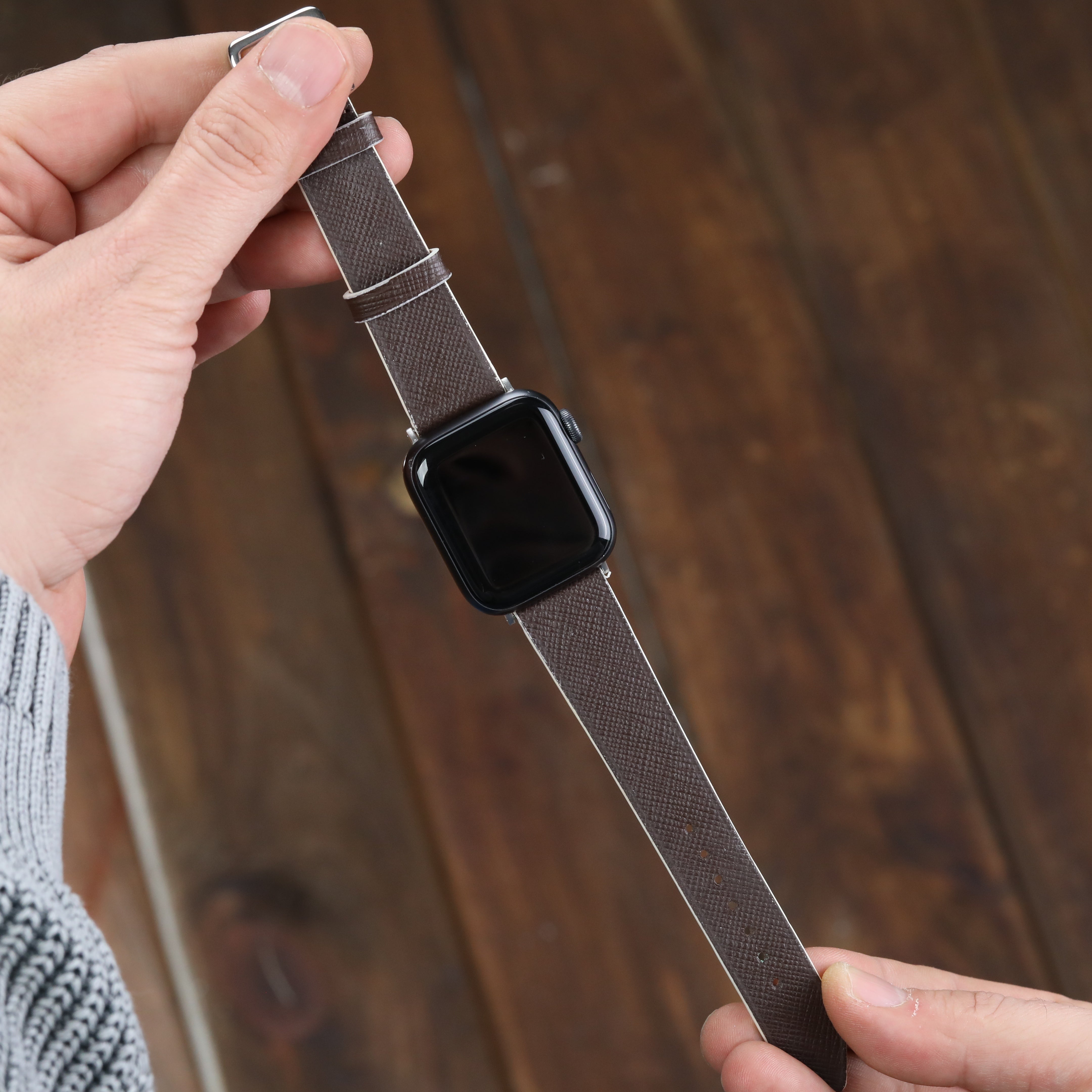 Apple Watch Compatible Leather Strap - Brown