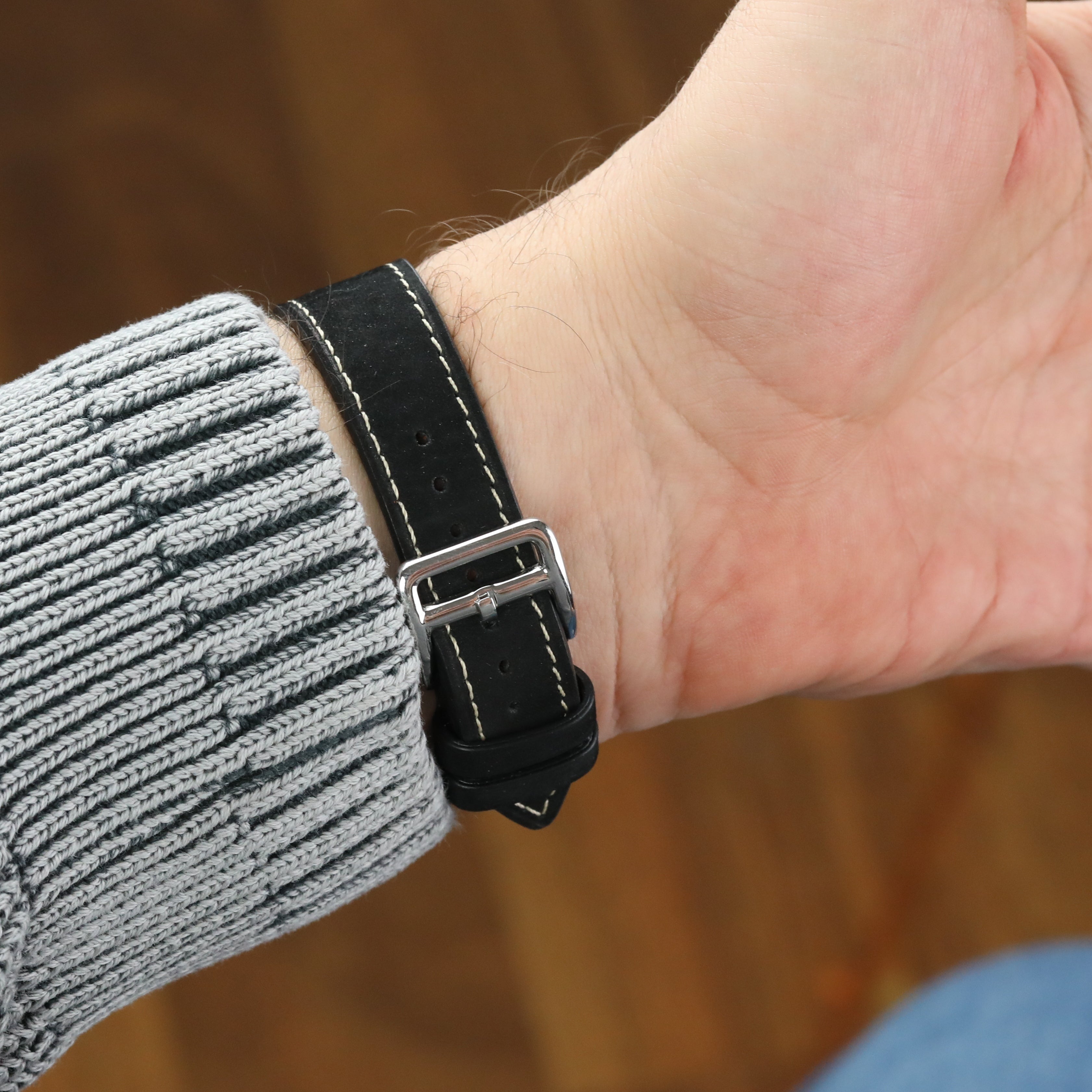 Nubuck Leather Strap - Black