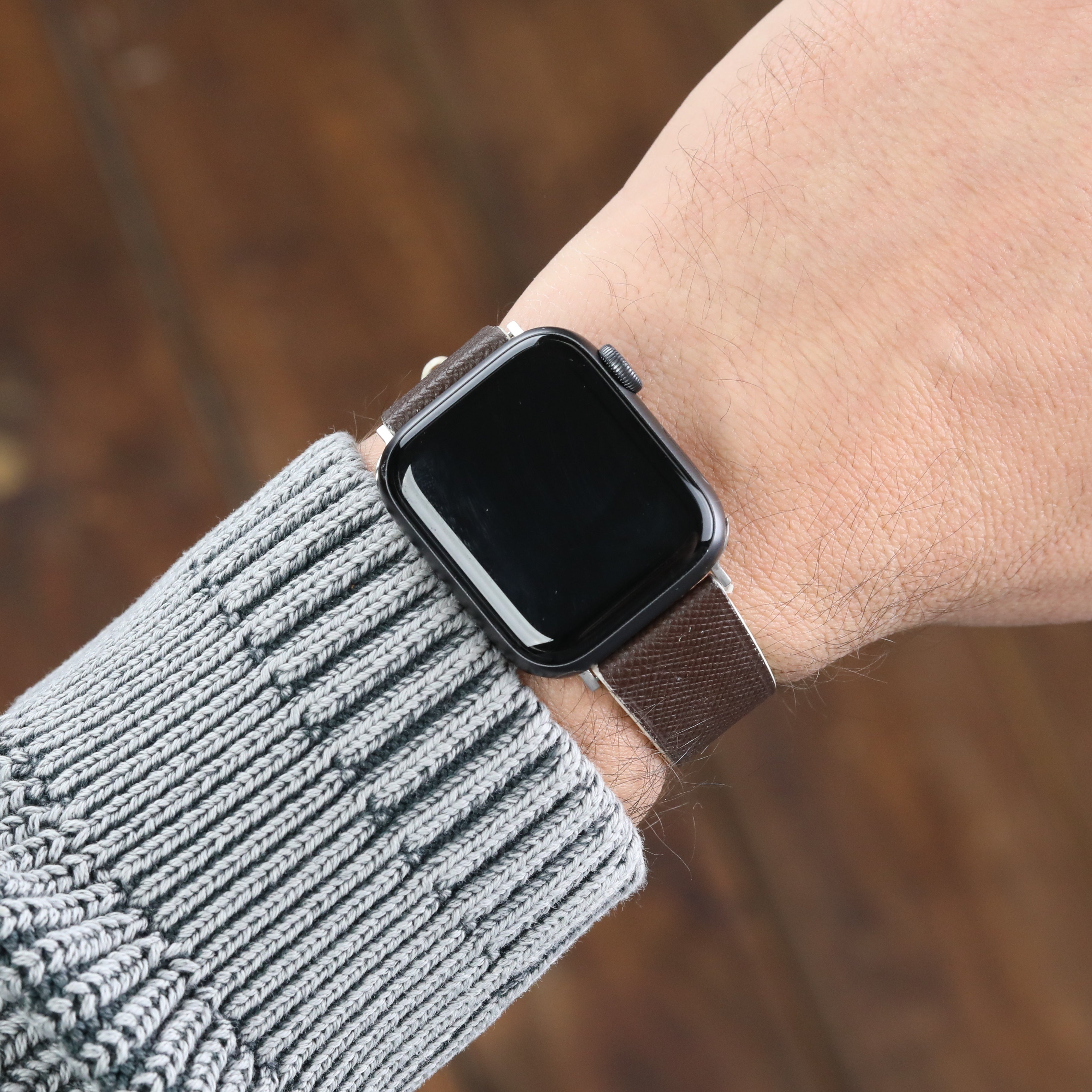 Apple Watch Compatible Leather Strap - Brown