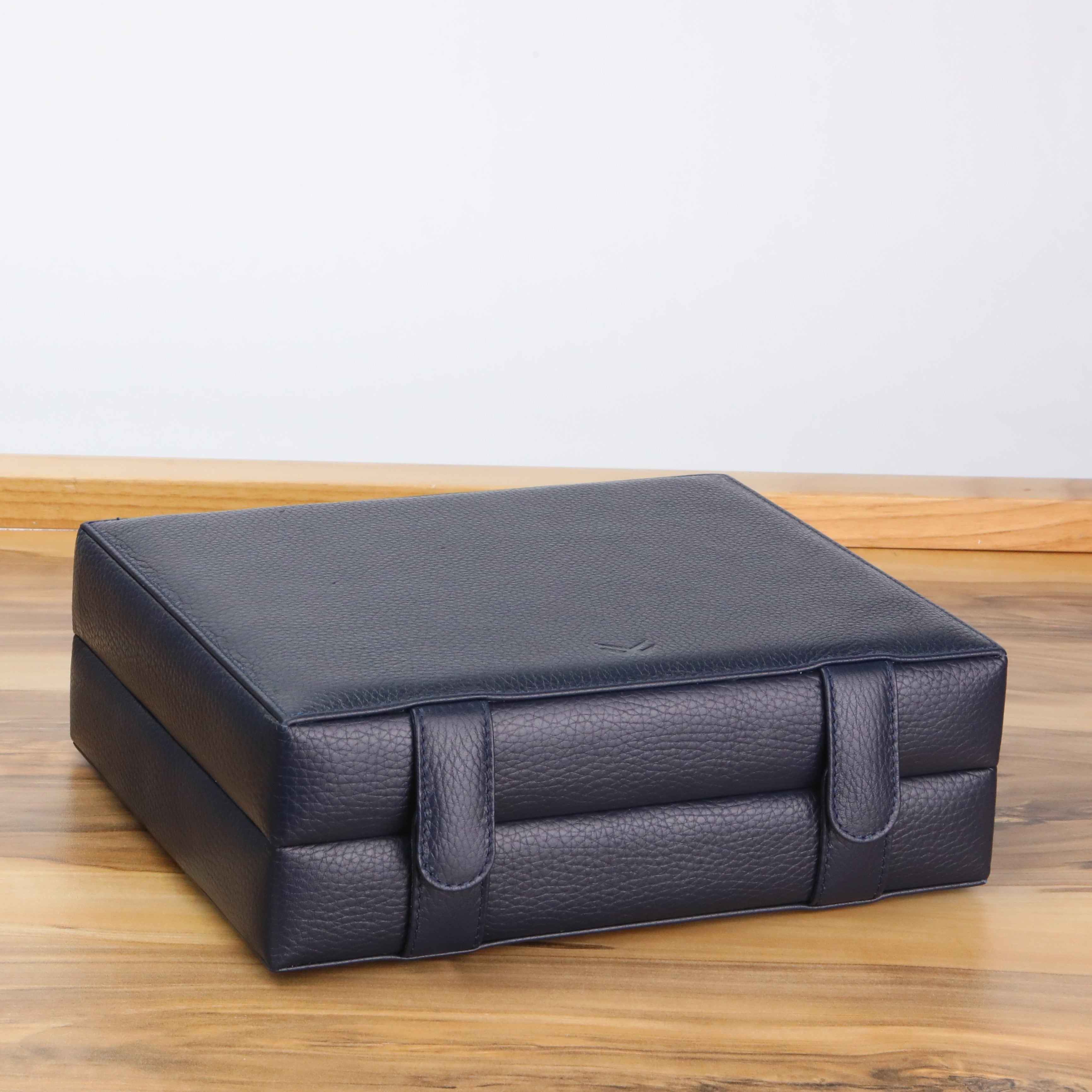 Leather Watch Box for 6 / D. Blue
