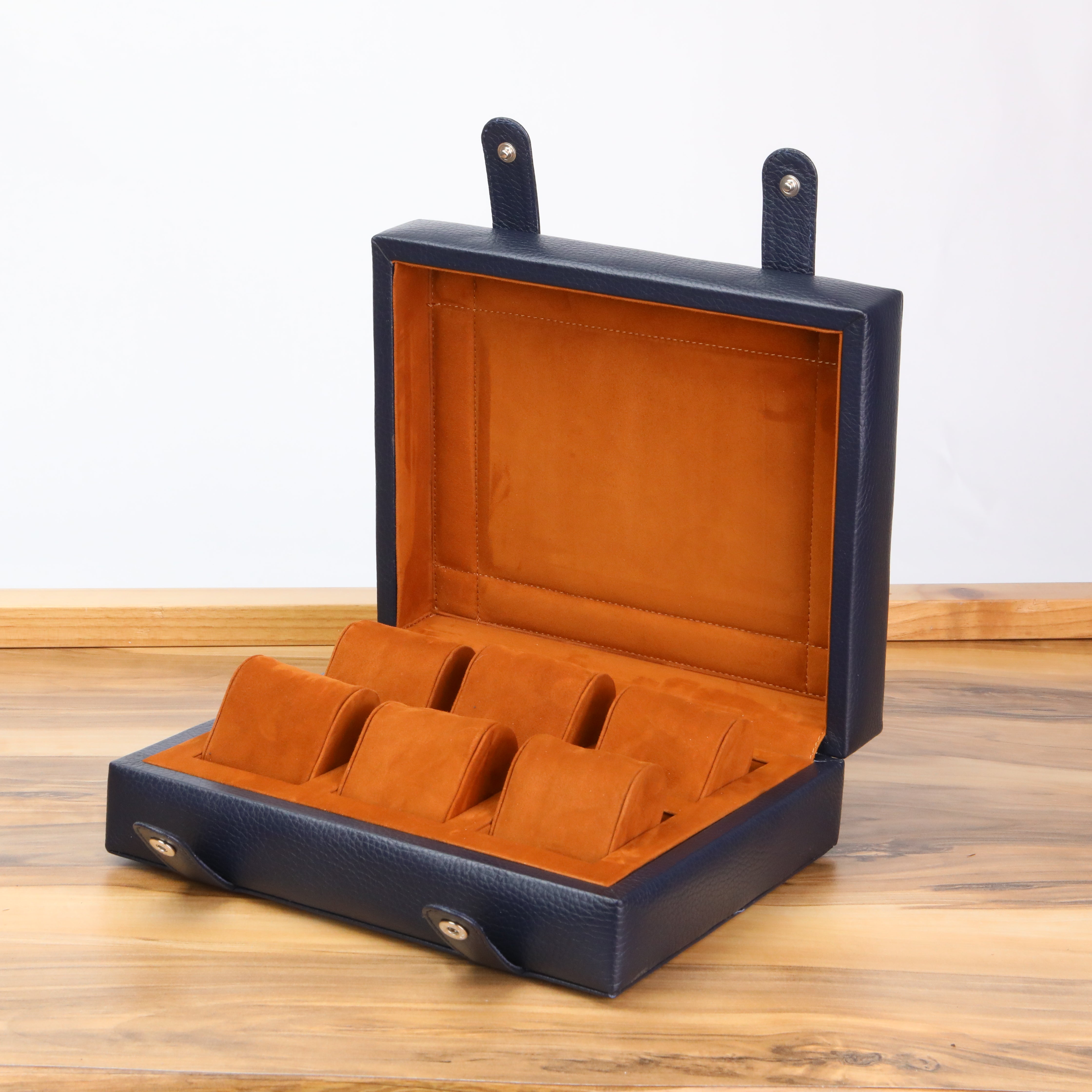 Leather Watch Box for 6 / D. Blue