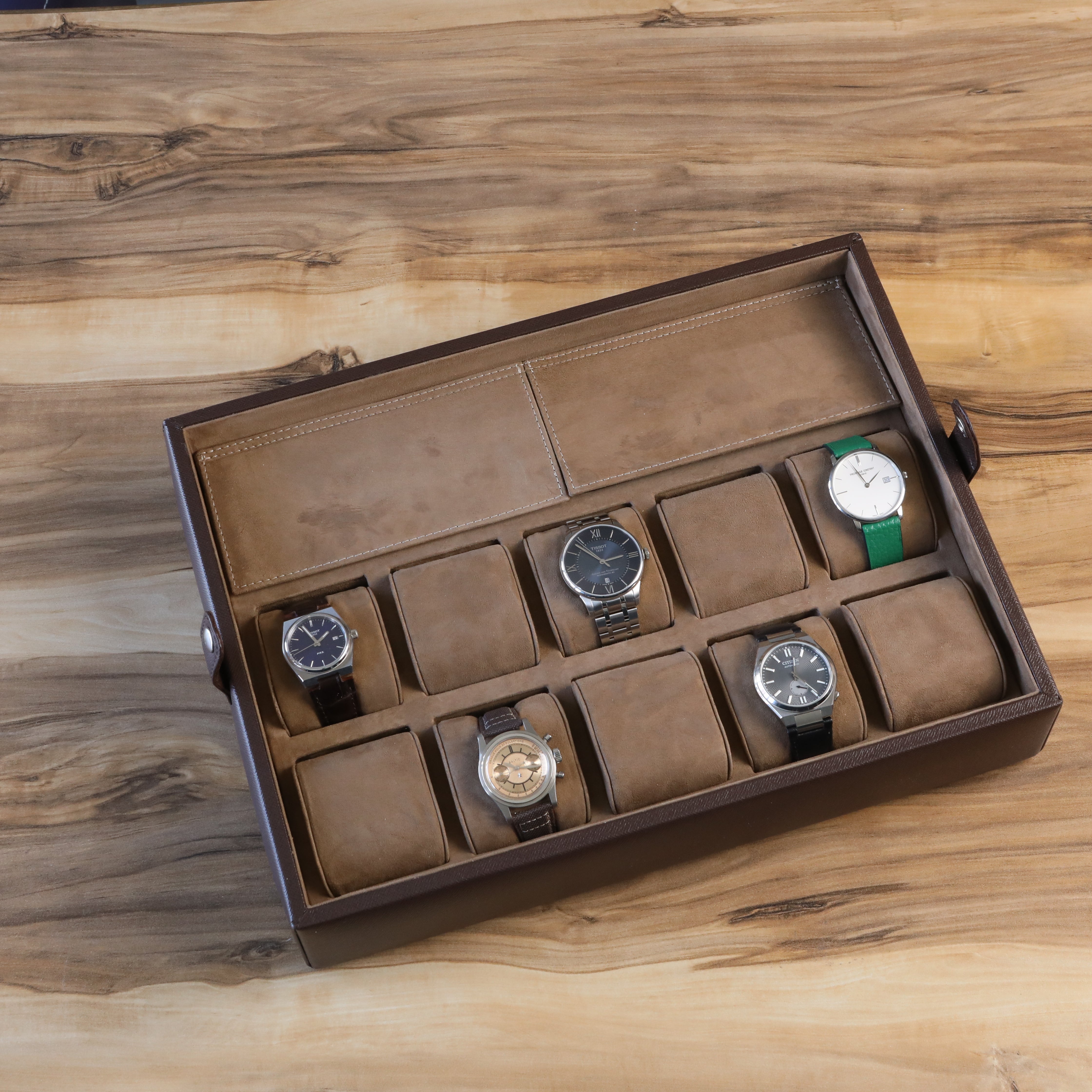Leather Watch Box for 10 / Brown
