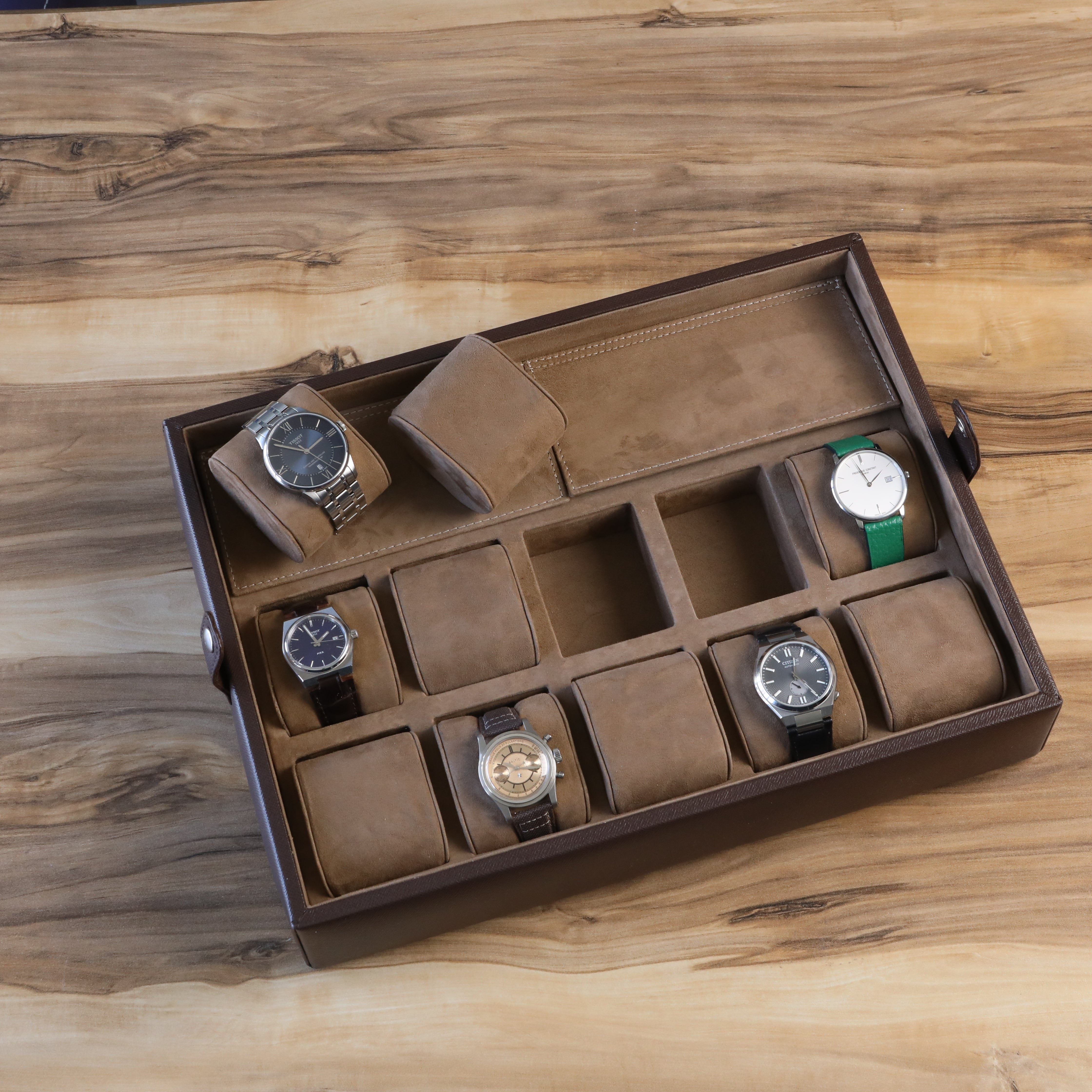 Leather Watch Box for 10 / Brown