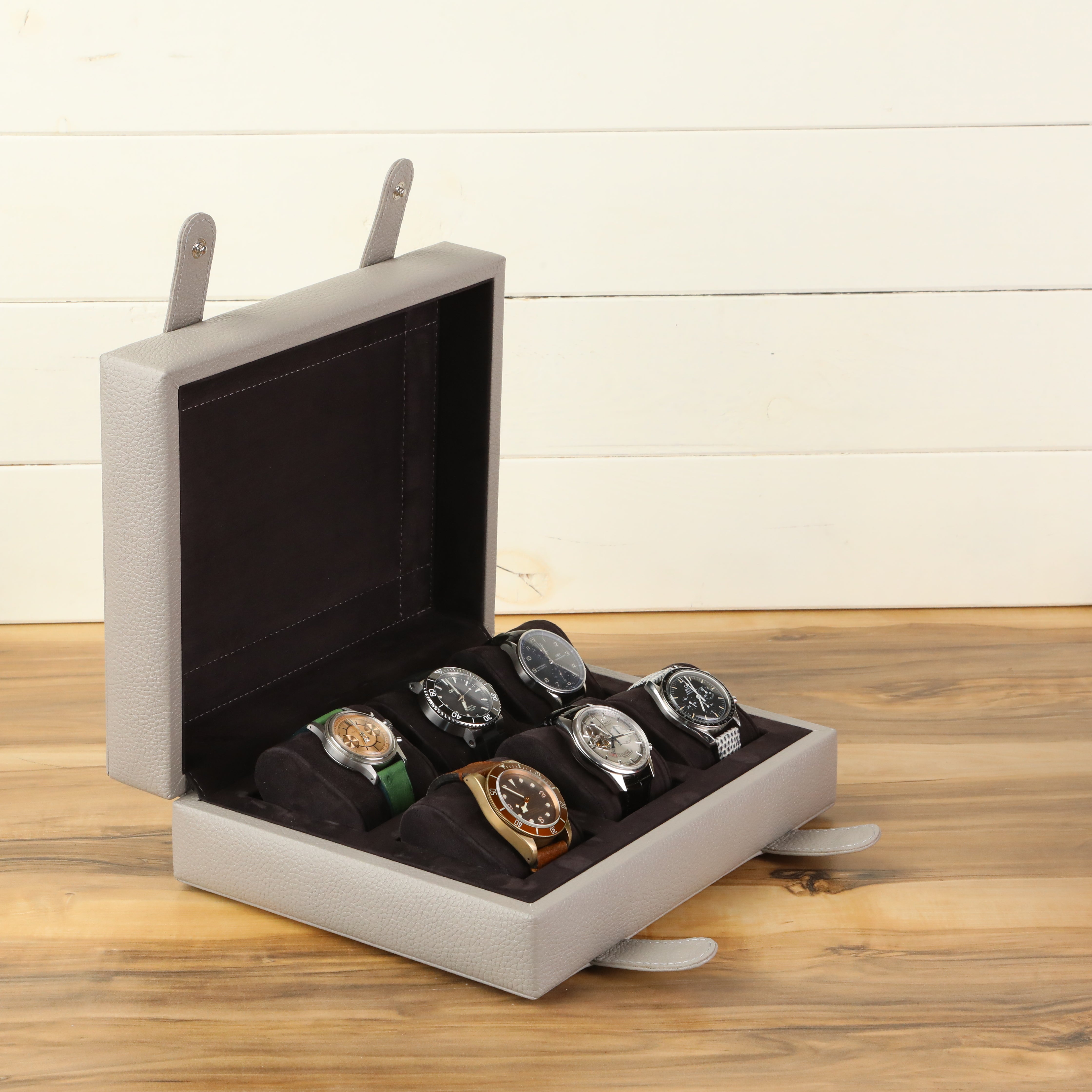Arca Temporis Leather Watch Box for 6 /  Anthracite