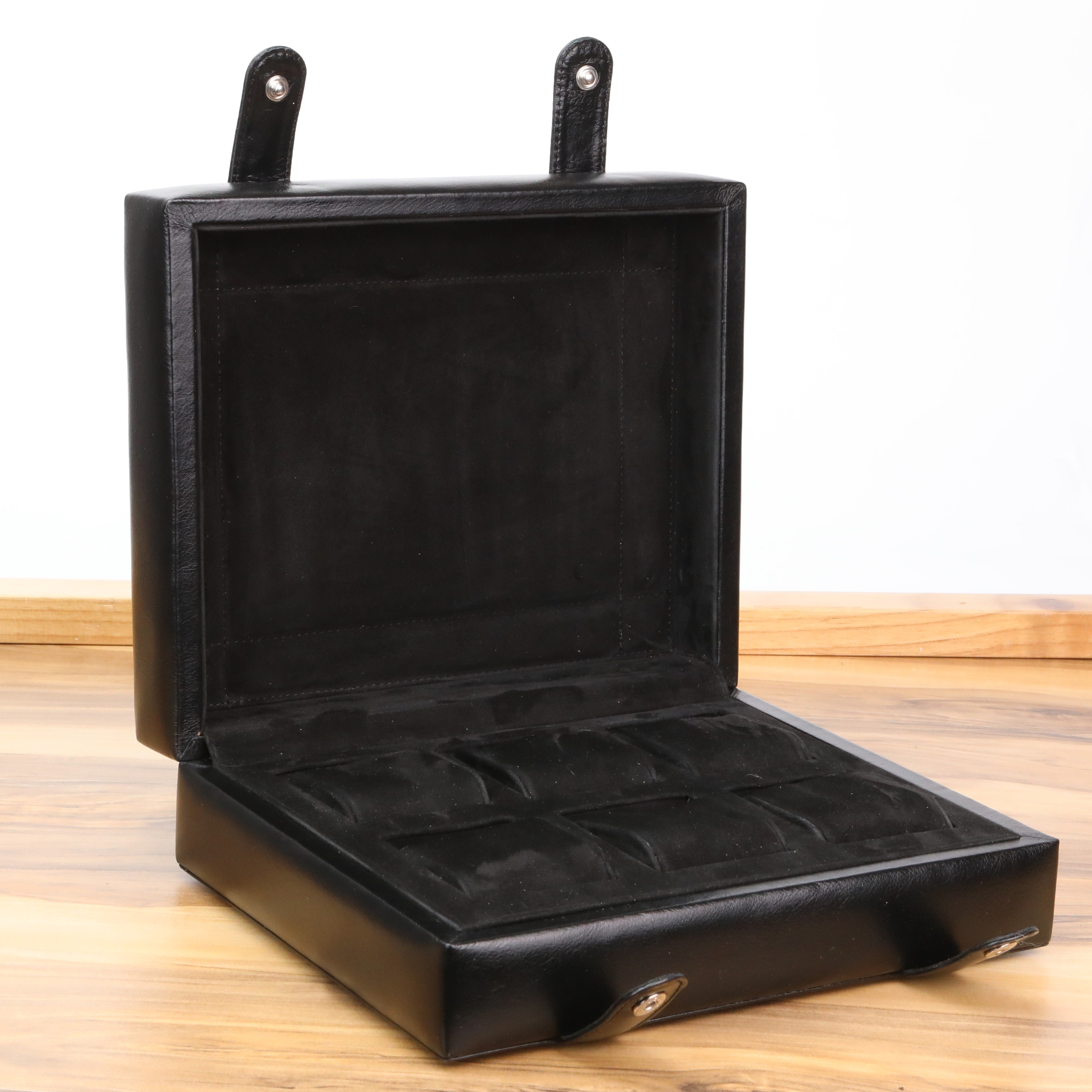 Leather Watch Box for 6  / Black