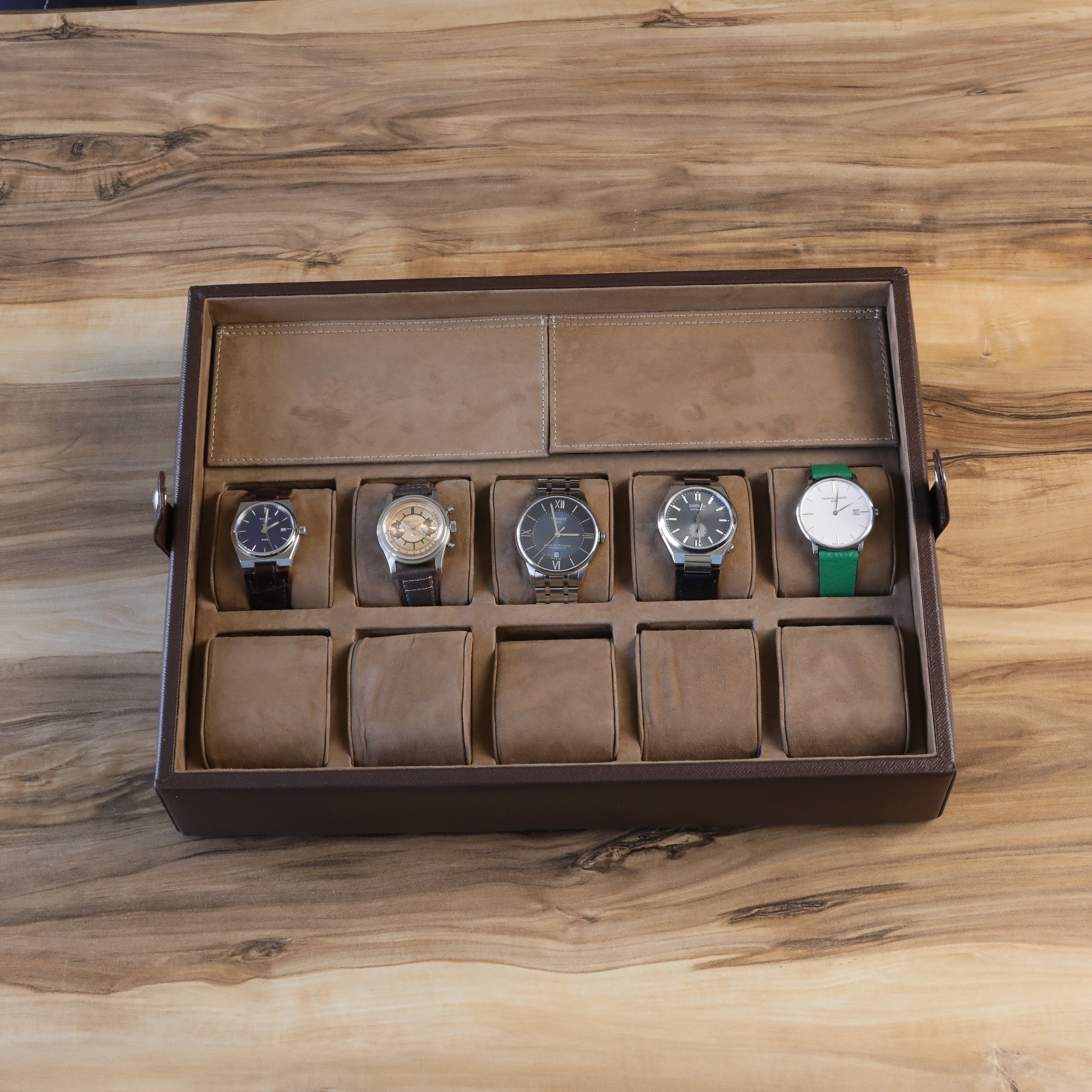 Leather Watch Box for 10 / Brown