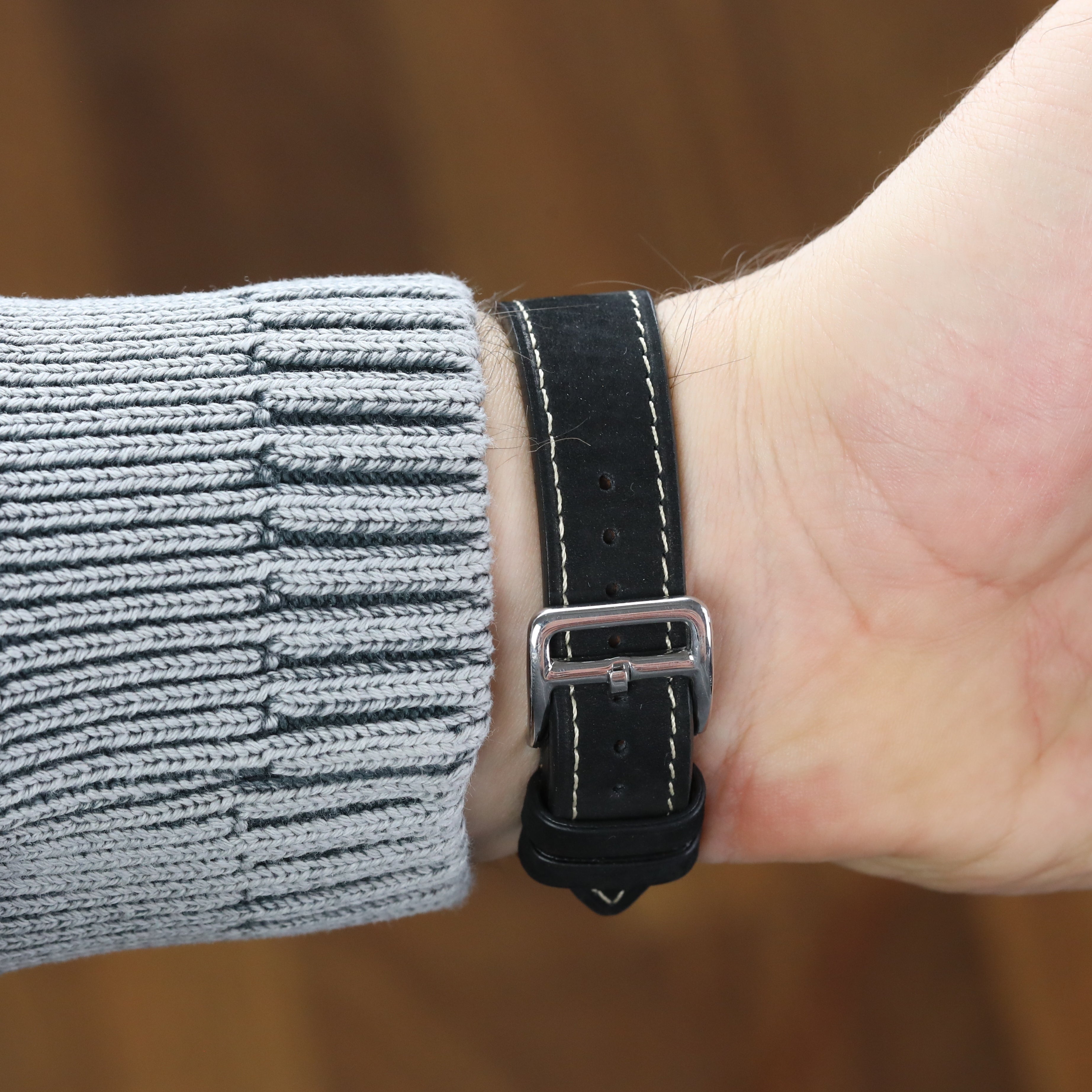 Apple Leather Strap - Suede Black