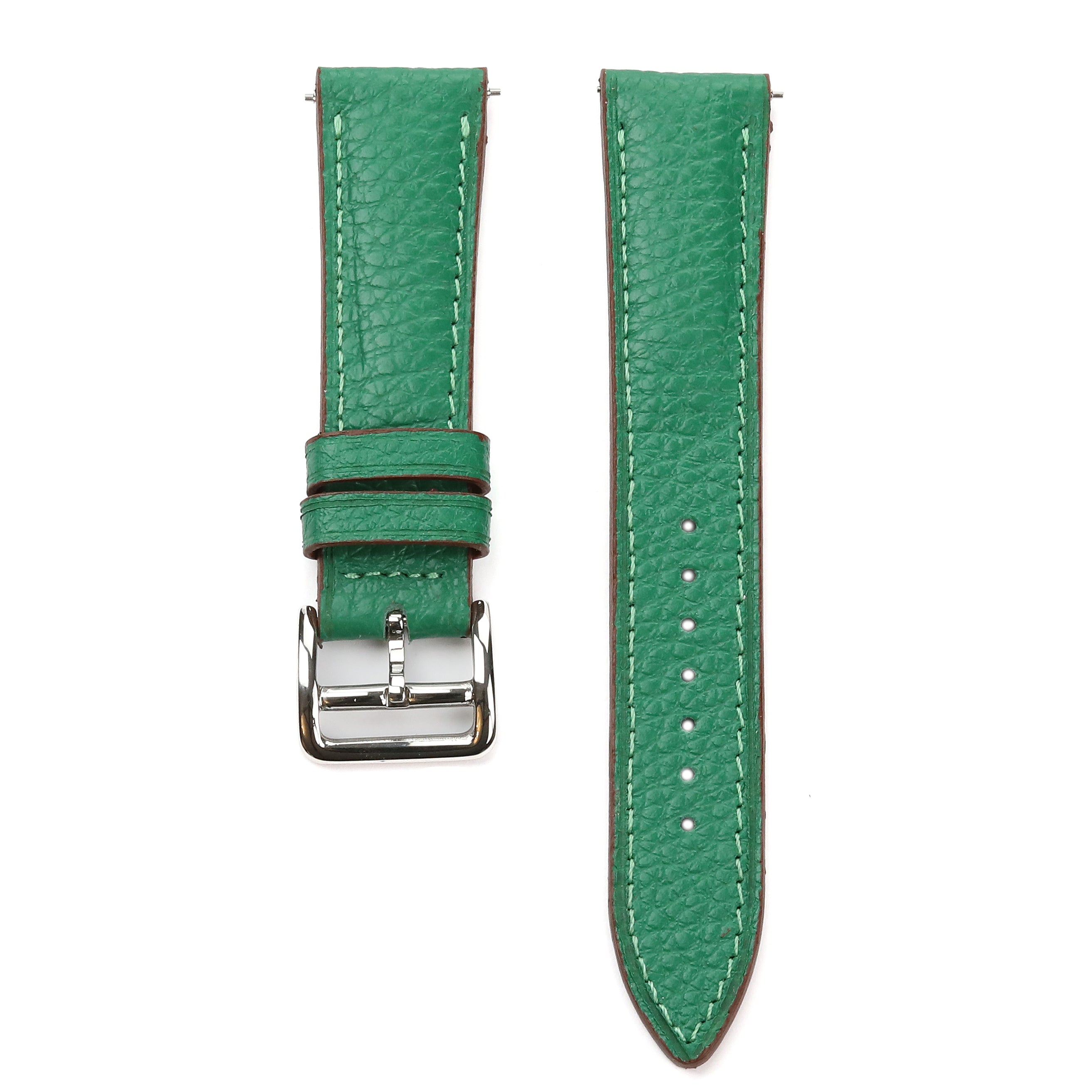 Embossed Leather Strap - Green