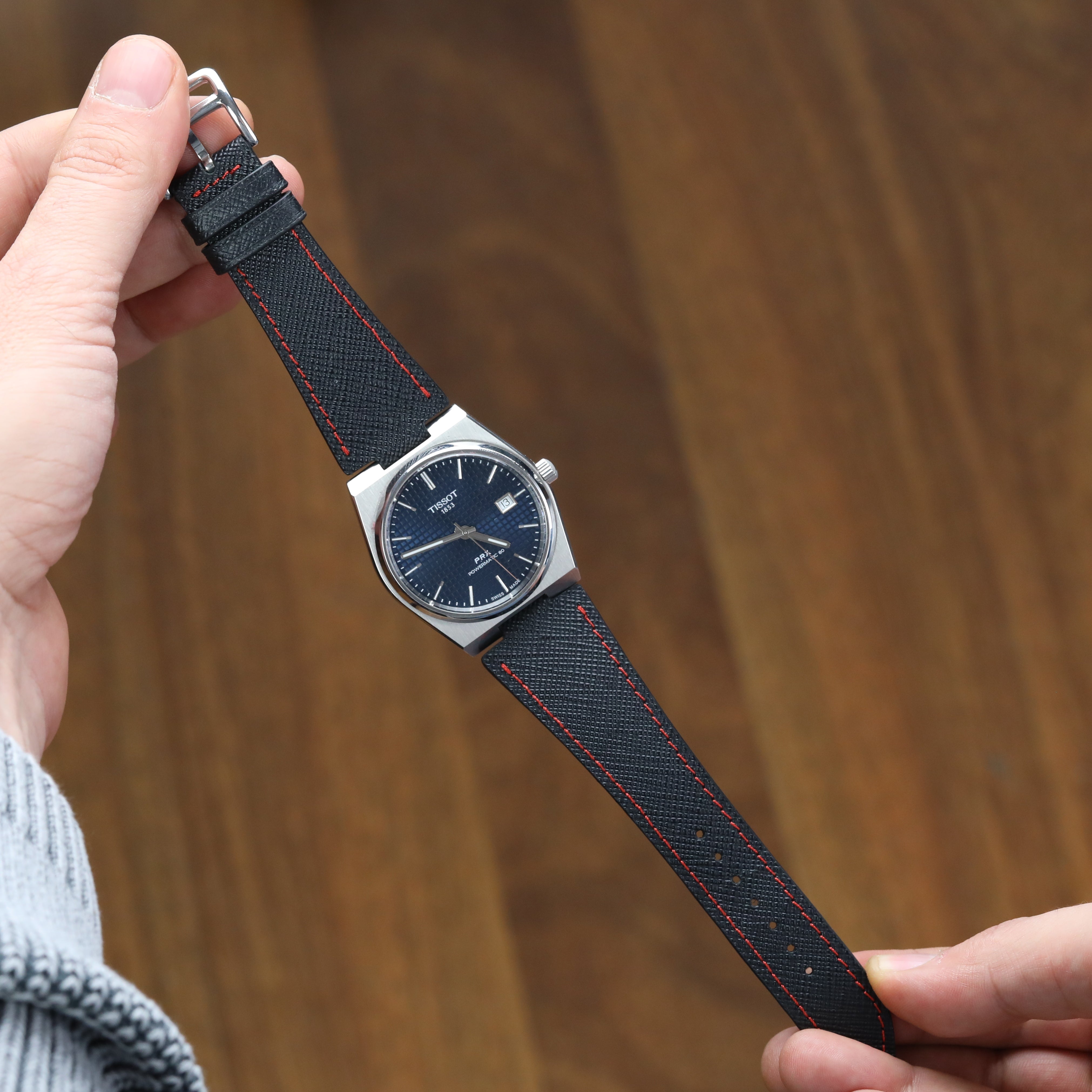 Prx Leather Strap - Black / Red