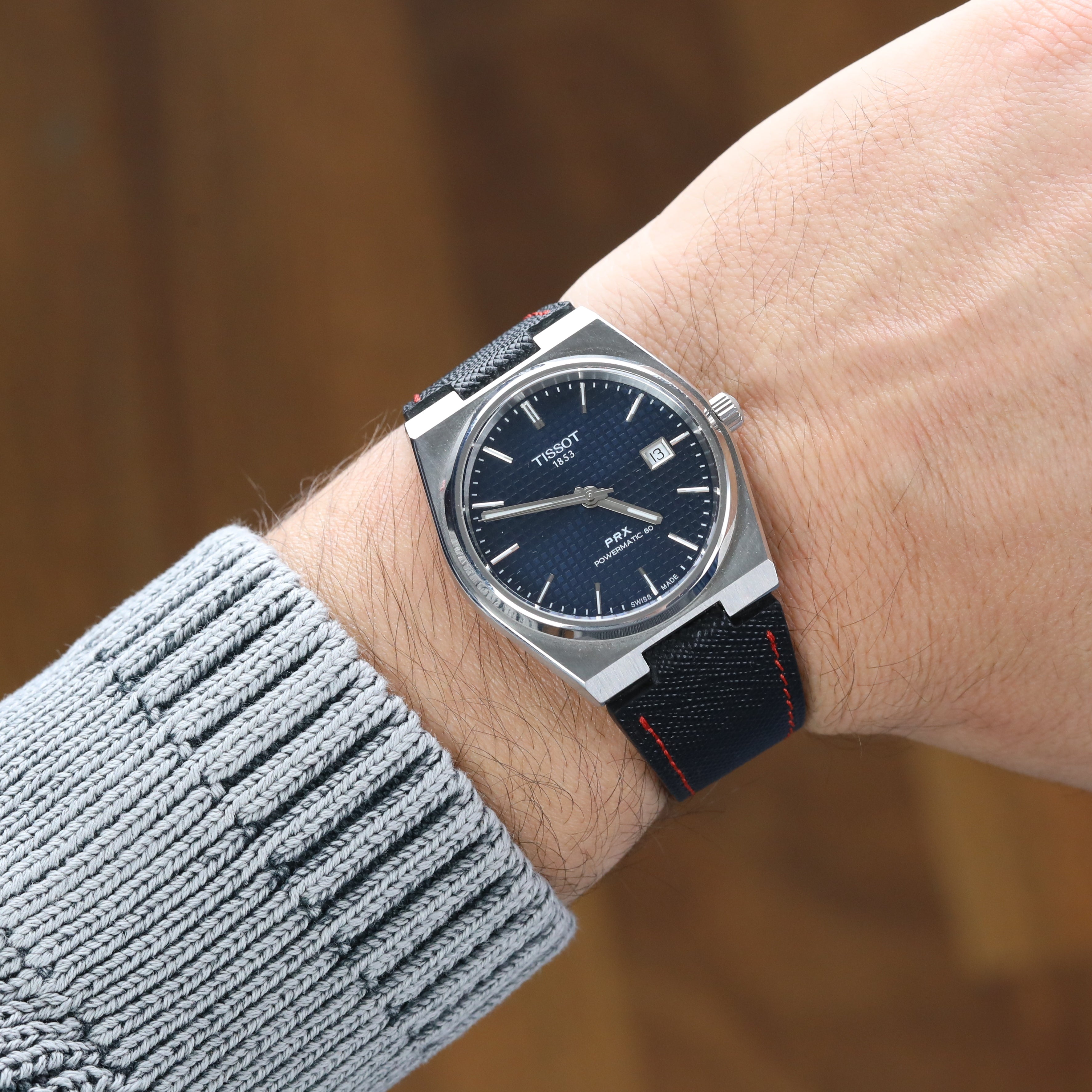 Prx Leather Strap - Black / Red