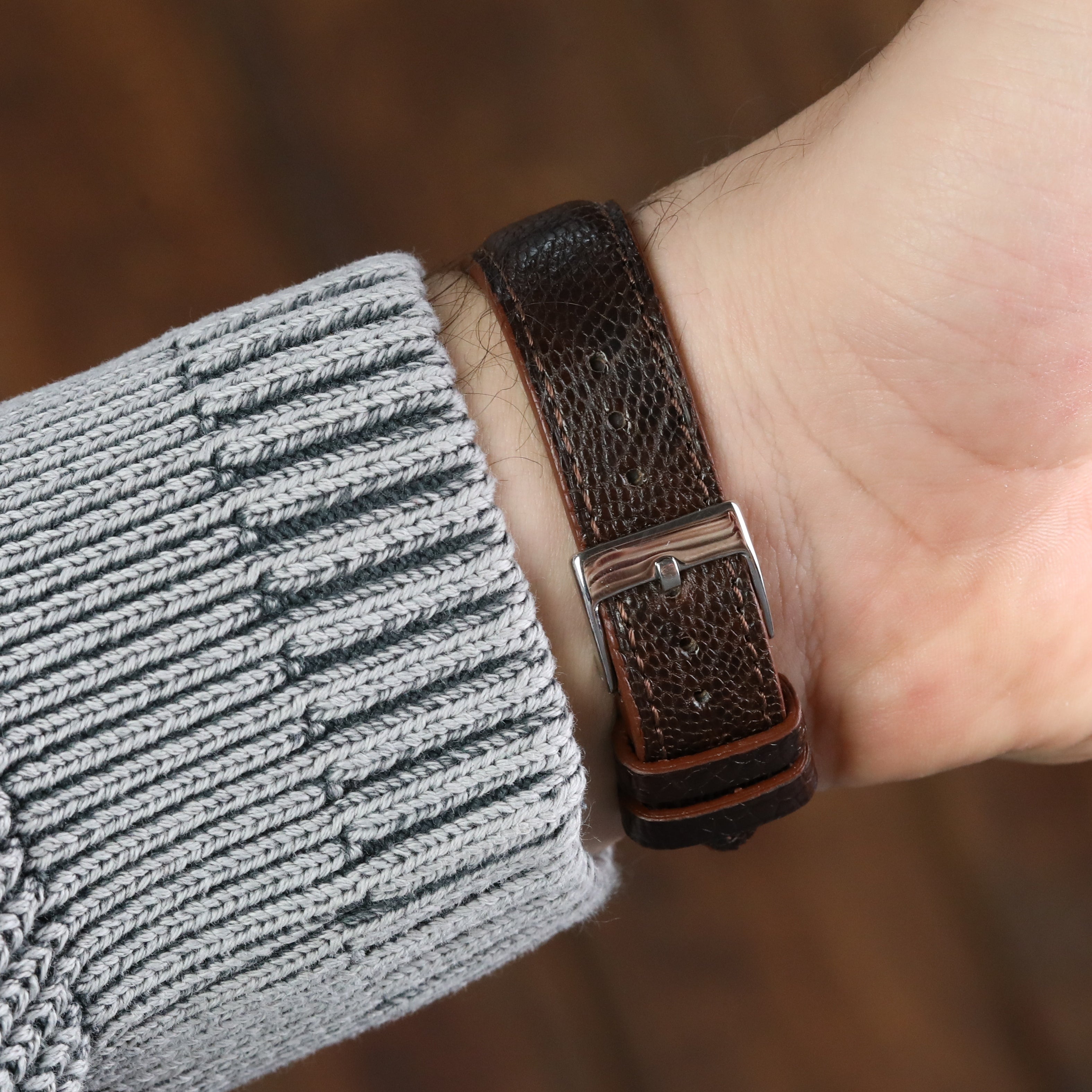 Apple Watch Compatible Leather Strap - Brown