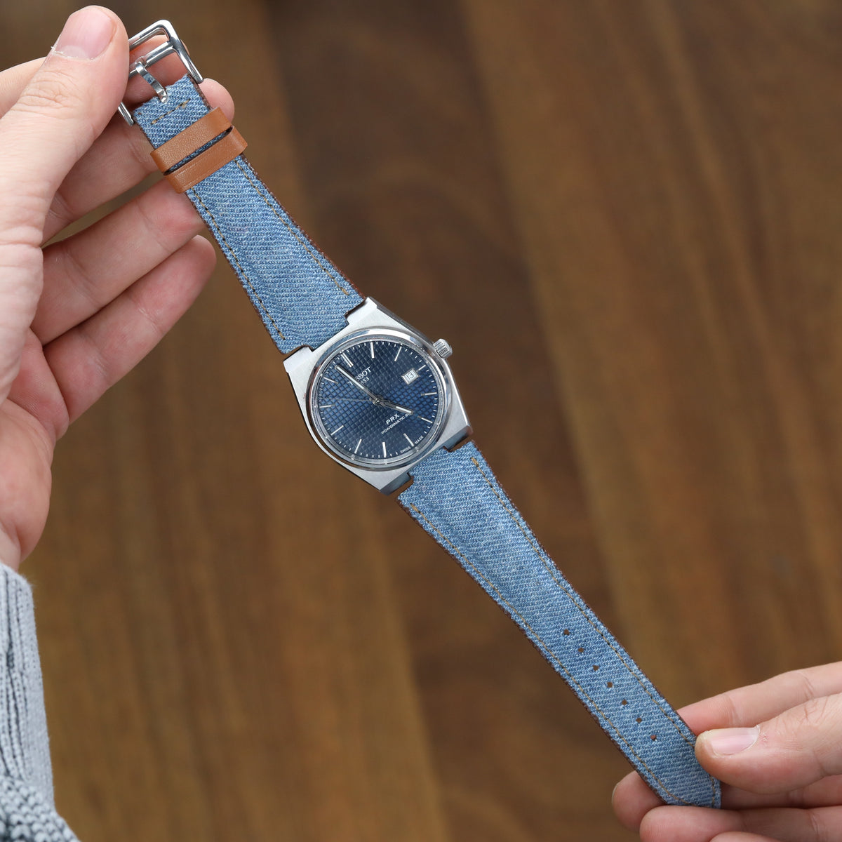 Prx Leather Watch Strap - Denim