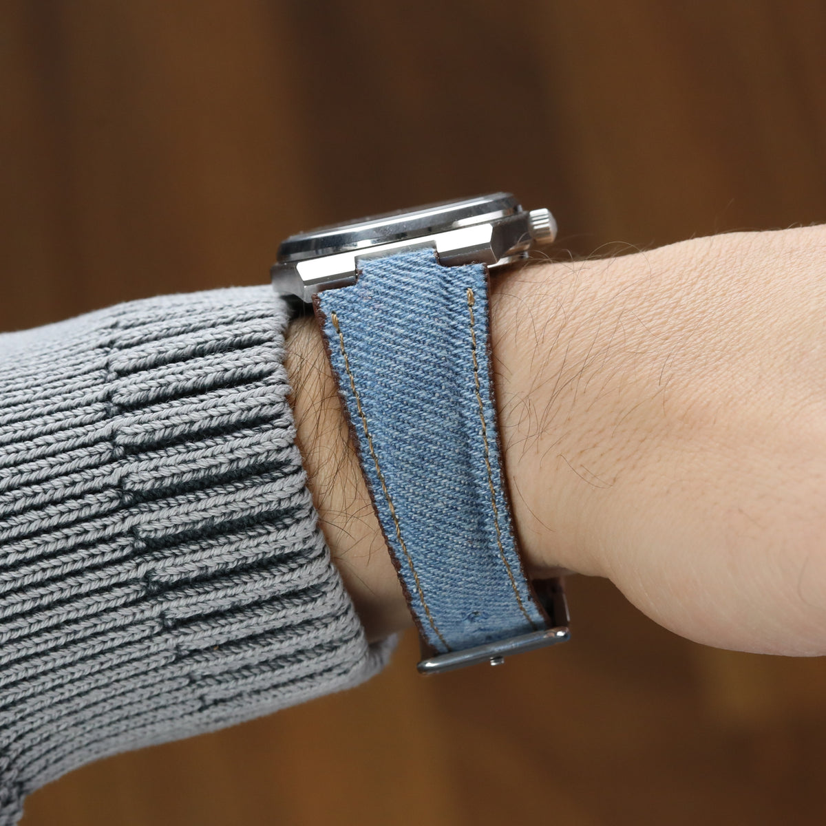 Prx Leather Watch Strap - Denim