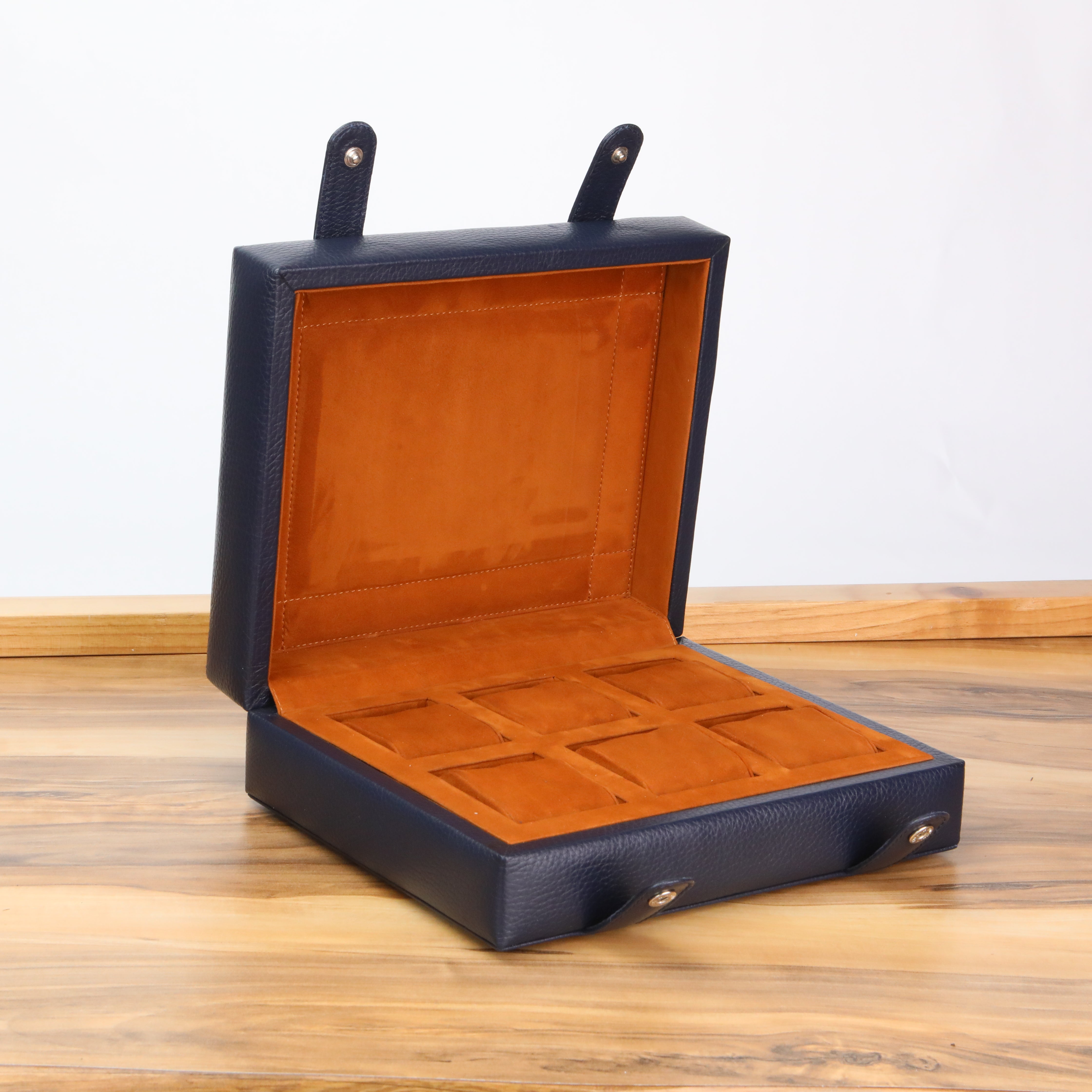 Leather Watch Box for 6 / D. Blue