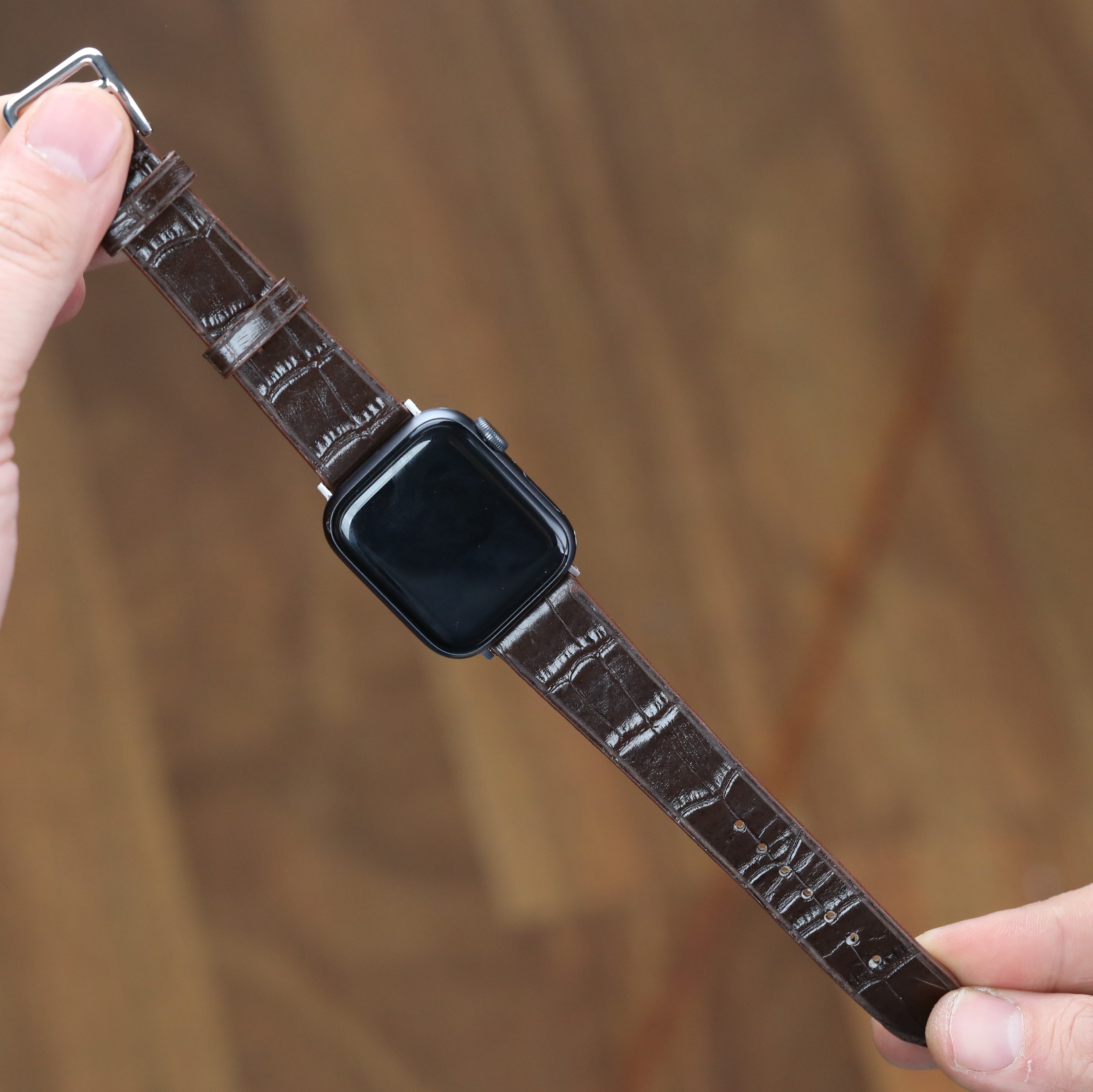 Apple Watch Compatible Leather Strap - Brown