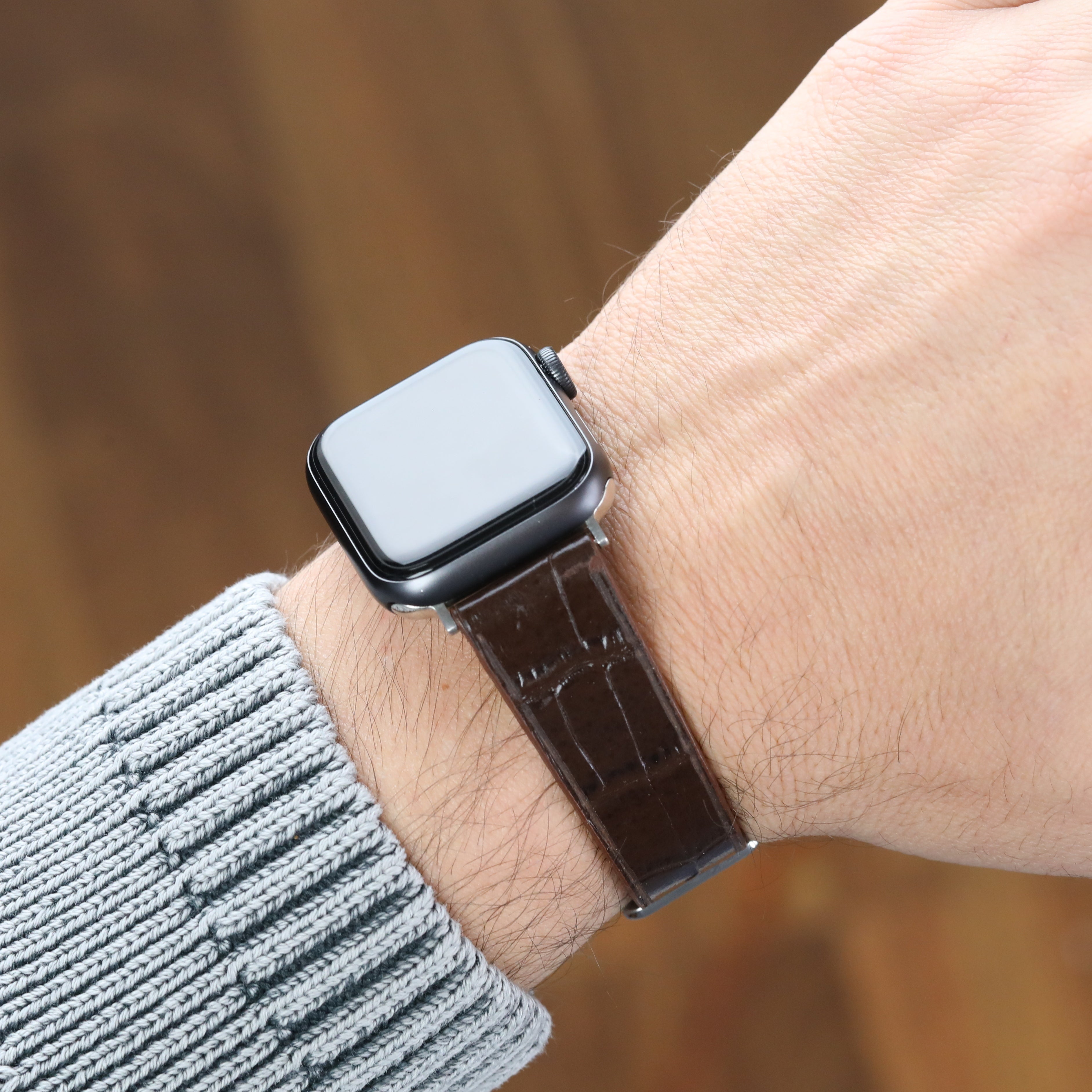 Apple Watch Compatible Leather Strap - Brown