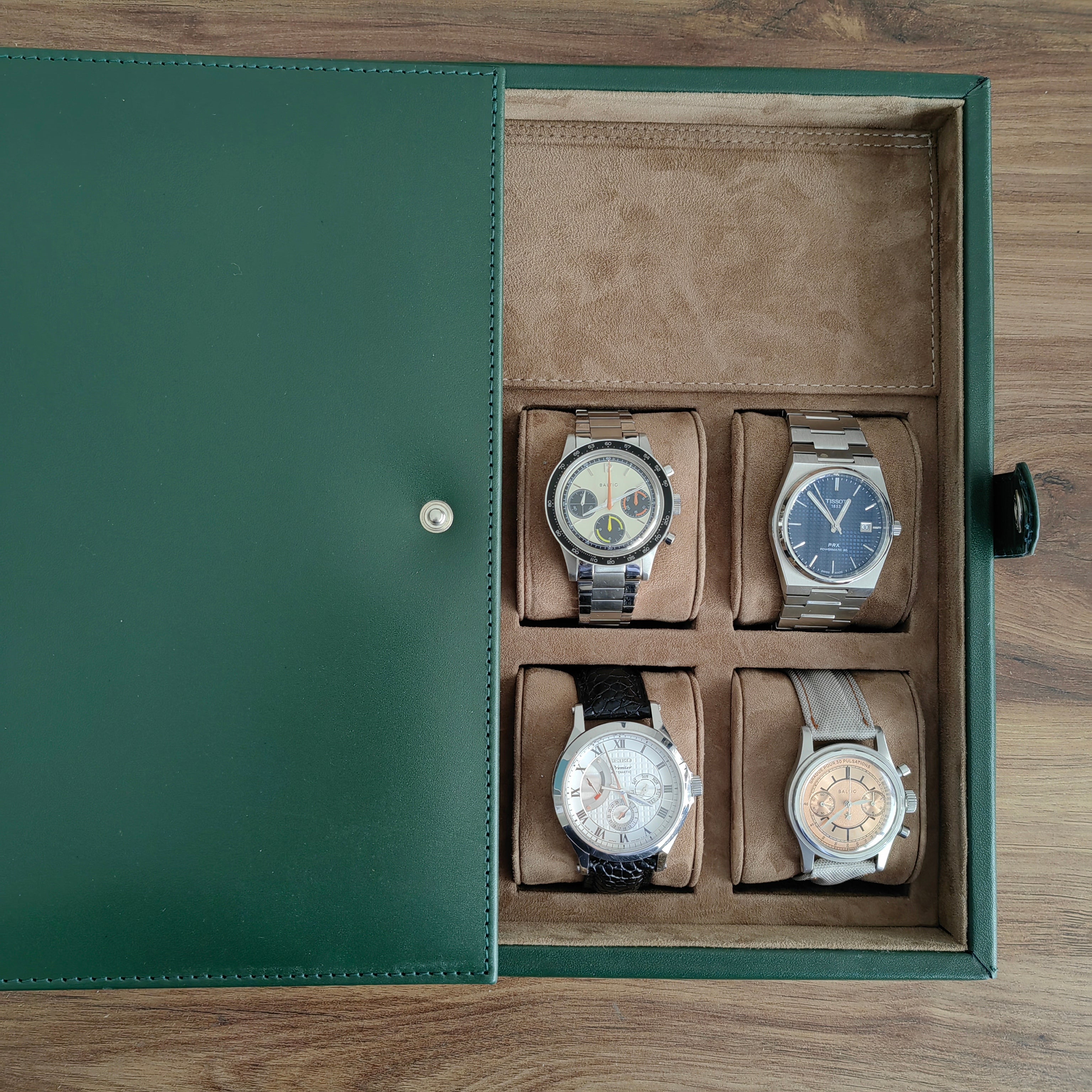 Leather Watch Box for 10  / Green