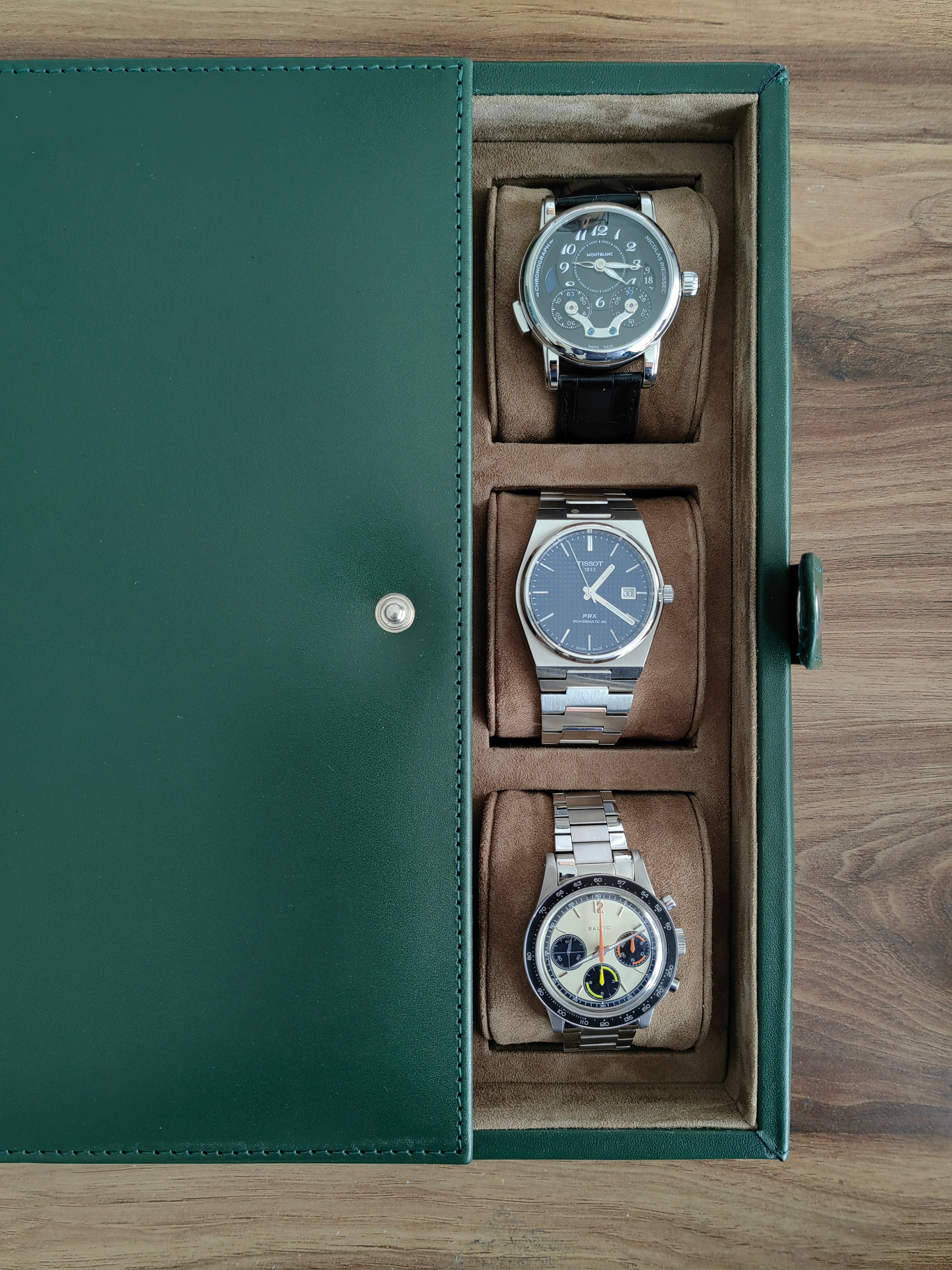 Leather Watch Box for 15  / Green