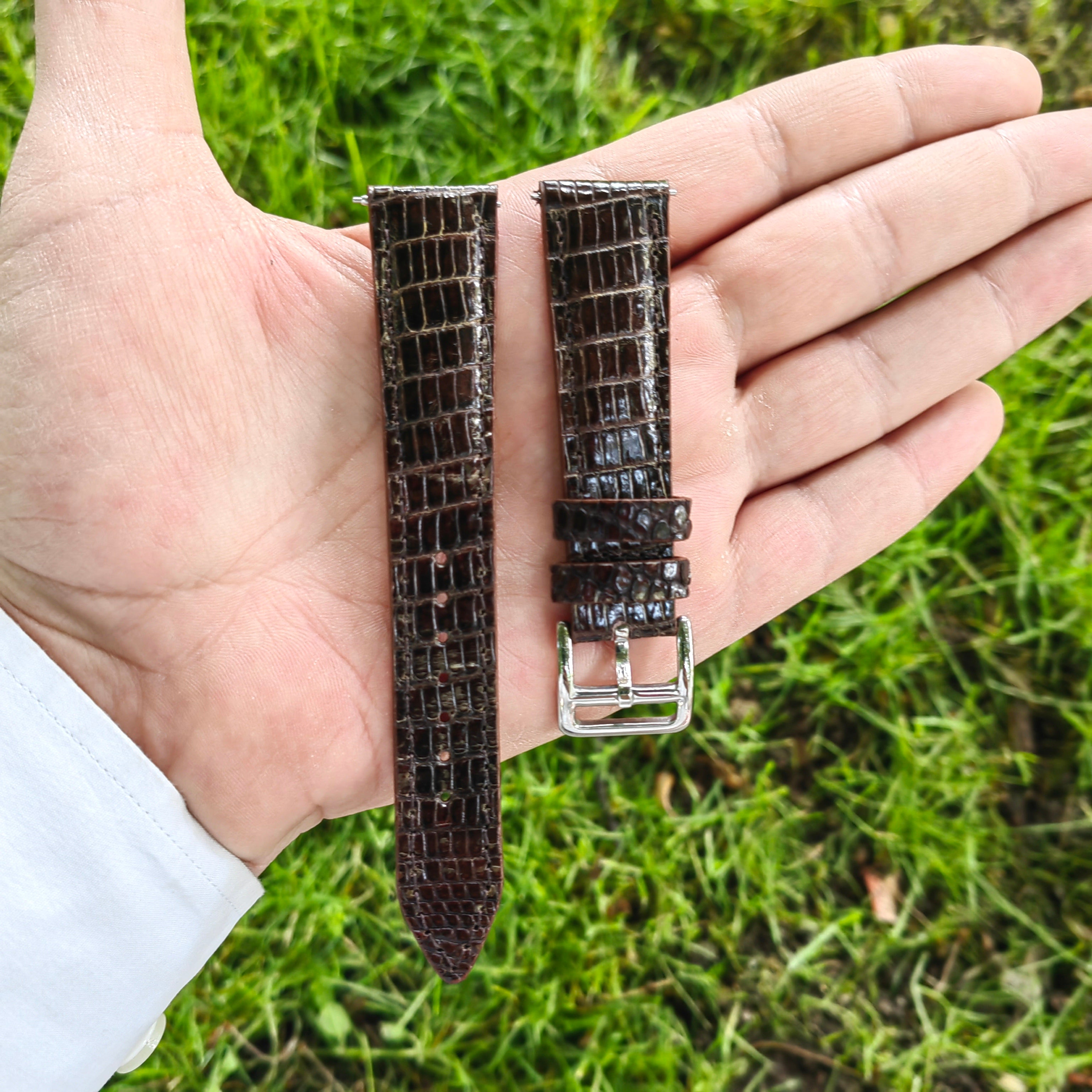 Lizard Leather Watch Strap - Brown