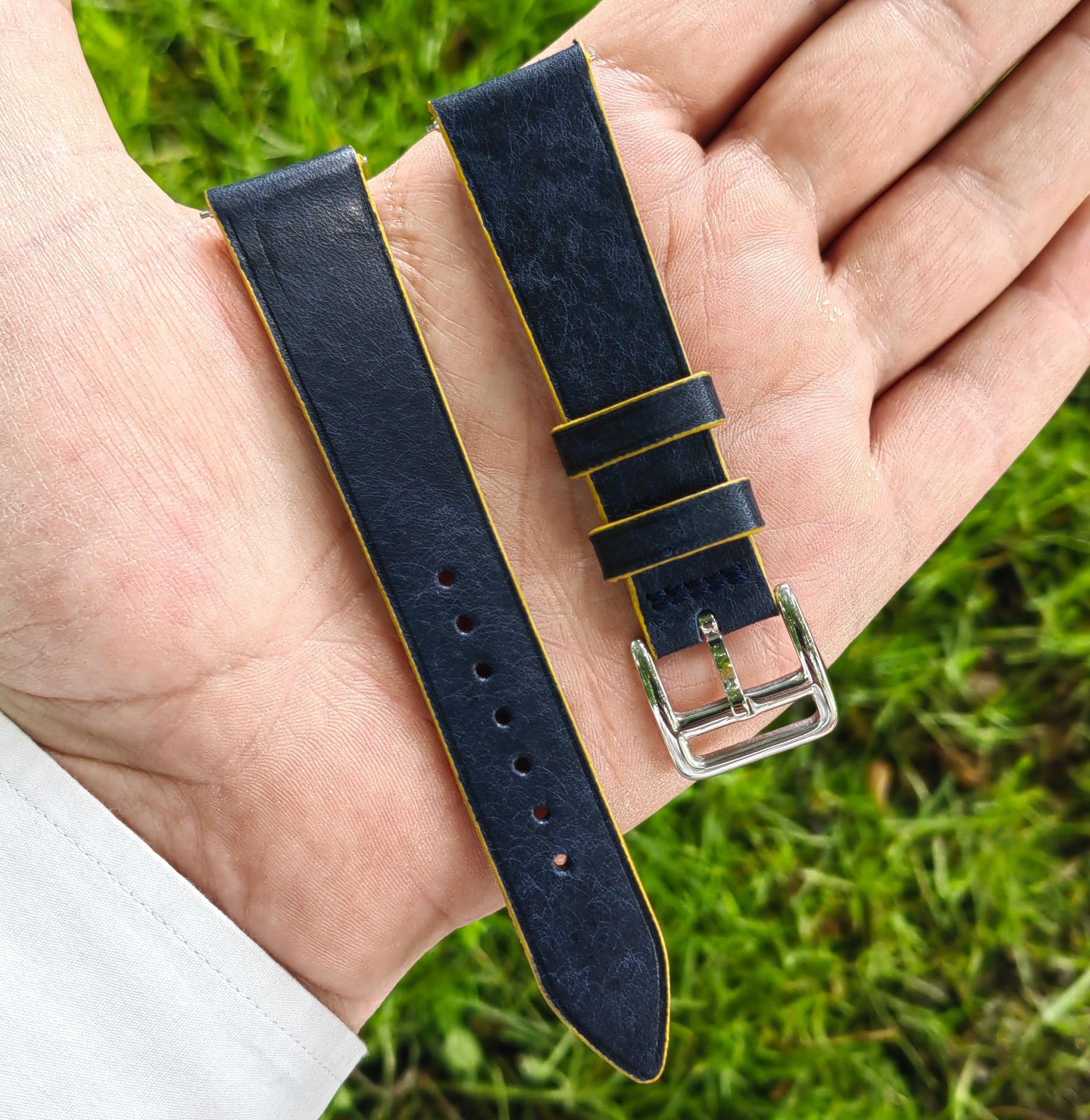 Pueblo Leather Watch Strap - D.  Blue