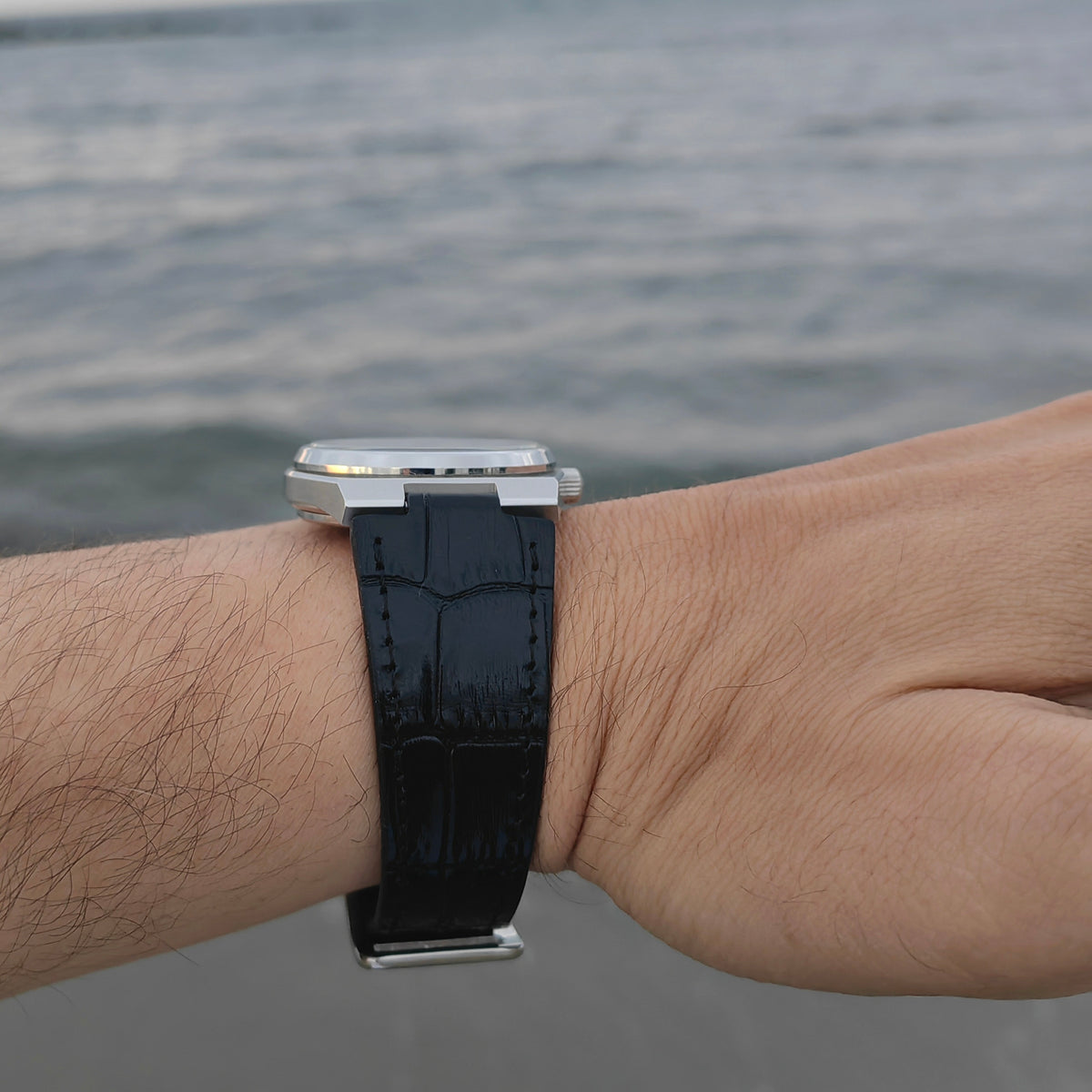 Prx Leather Watch Strap - Black