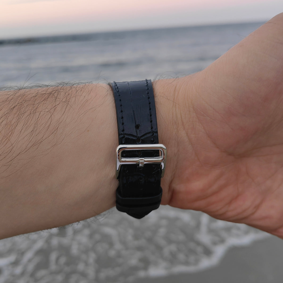 Prx Leather Watch Strap - Black