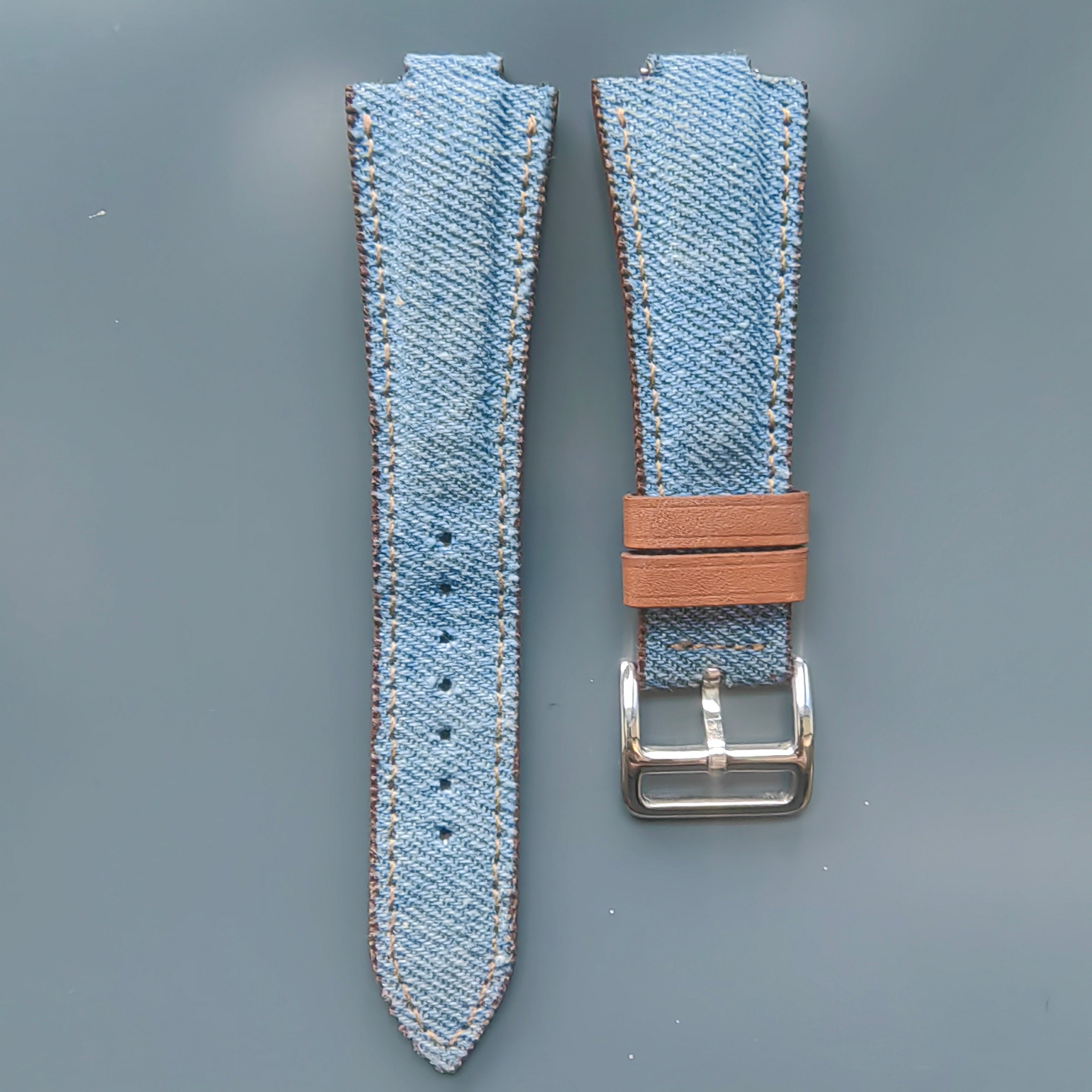 Tsuyosa Leather Watch Strap - denim