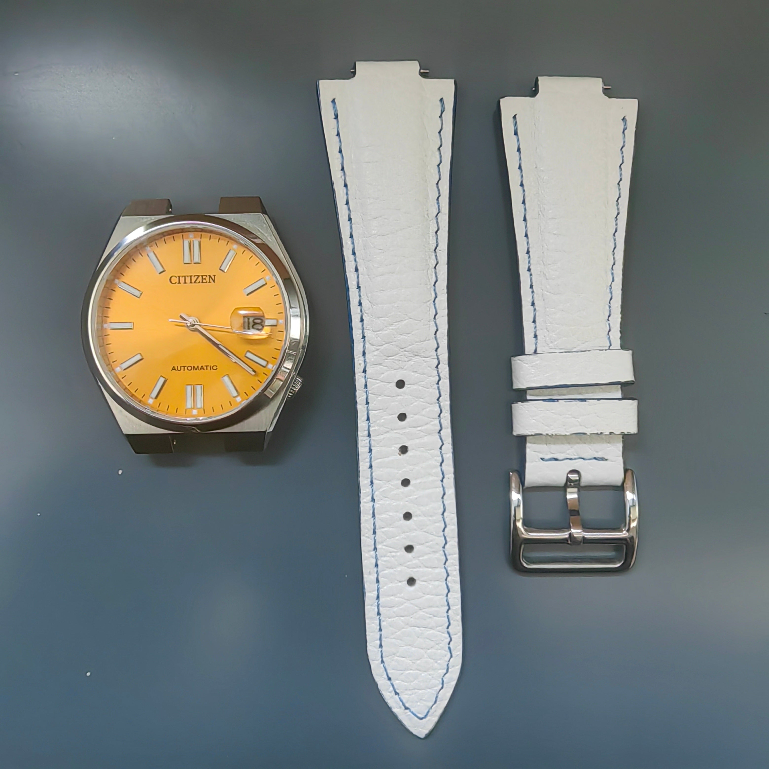 Tsuyosa Leather Watch Strap - White