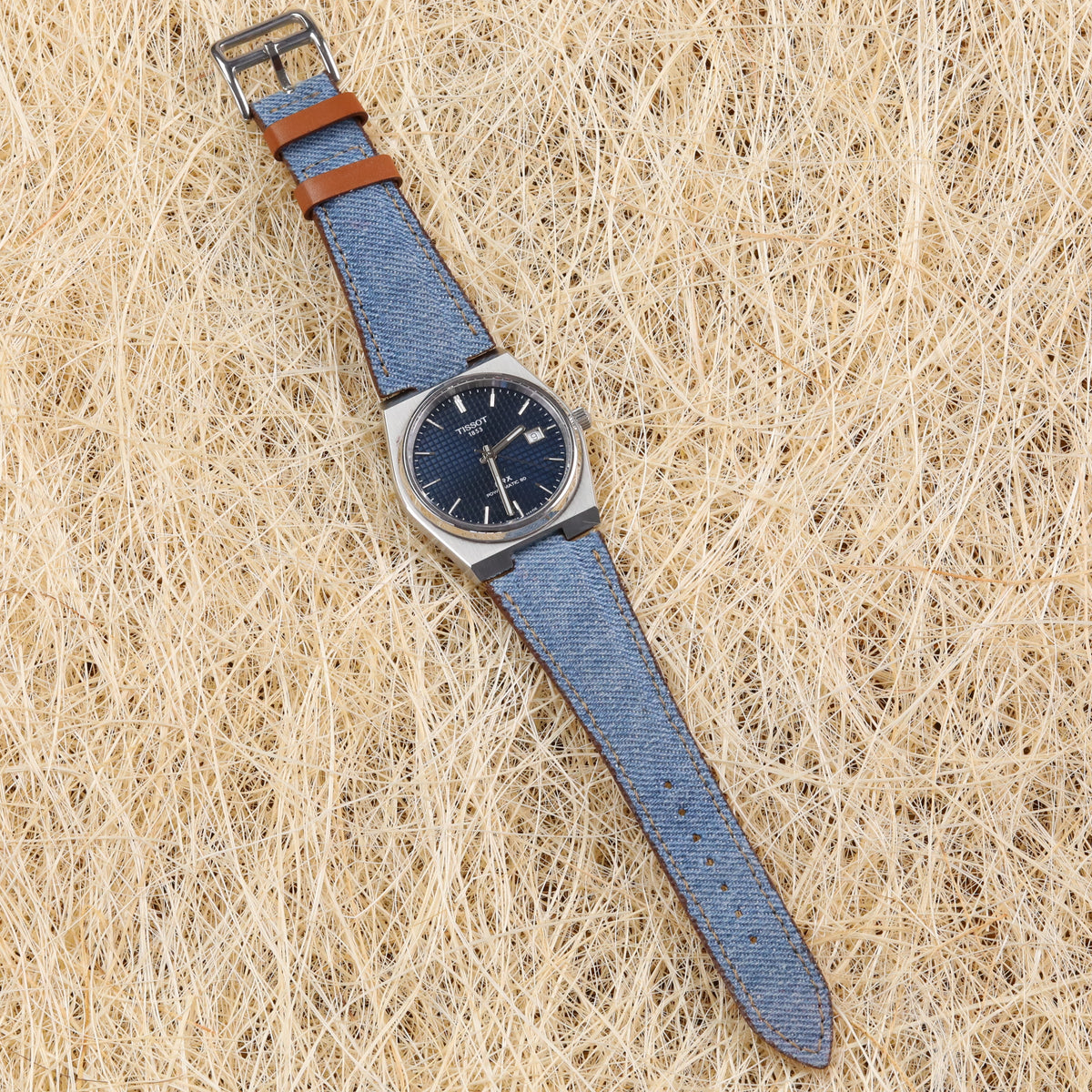 Prx Leather Watch Strap - Denim